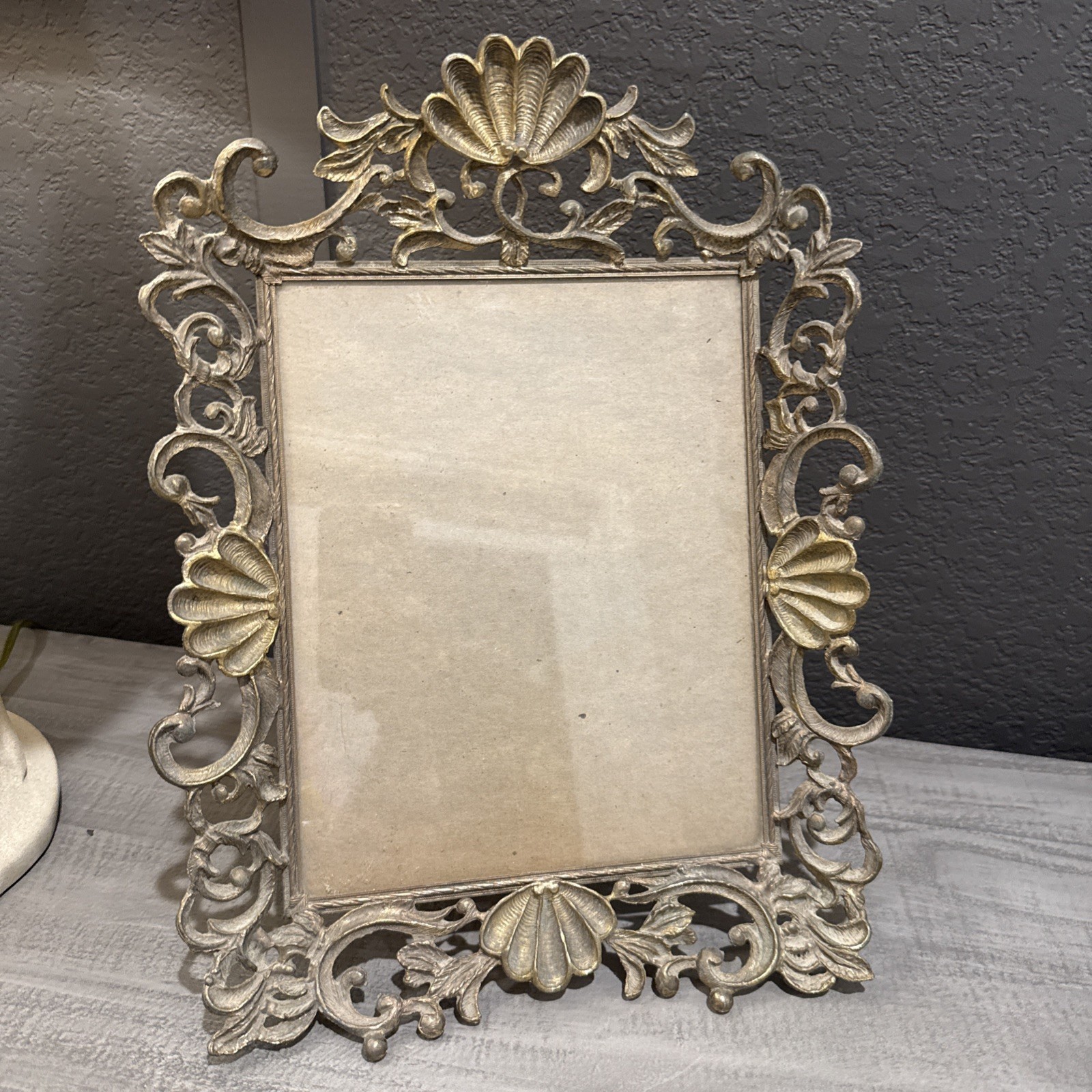 vintage ornate brass picture frame Hollywood Vintage