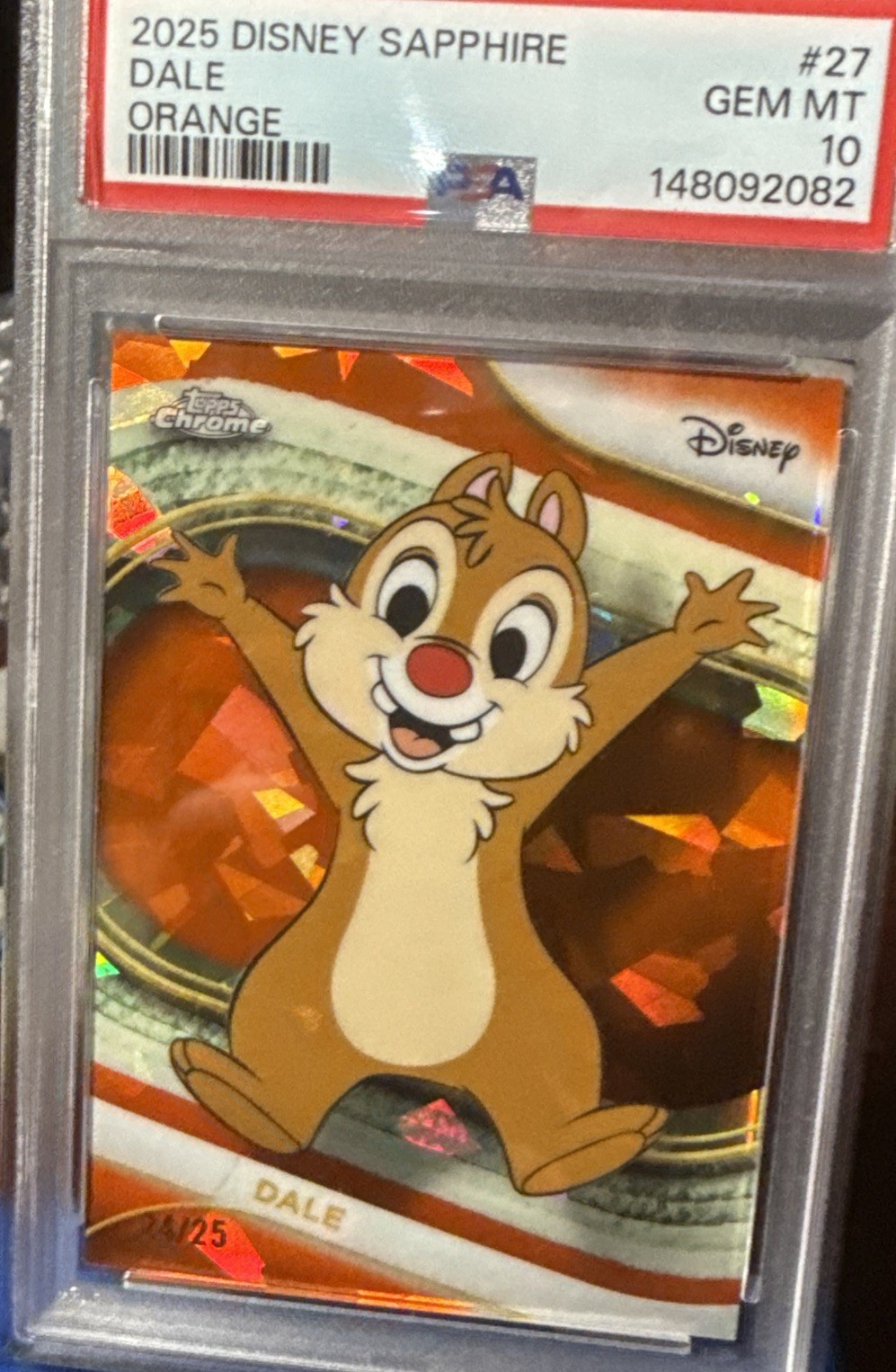2025 Topps Chrome Disney Sapphire Edition #27 Dale– PSA 10 ORANGE /25