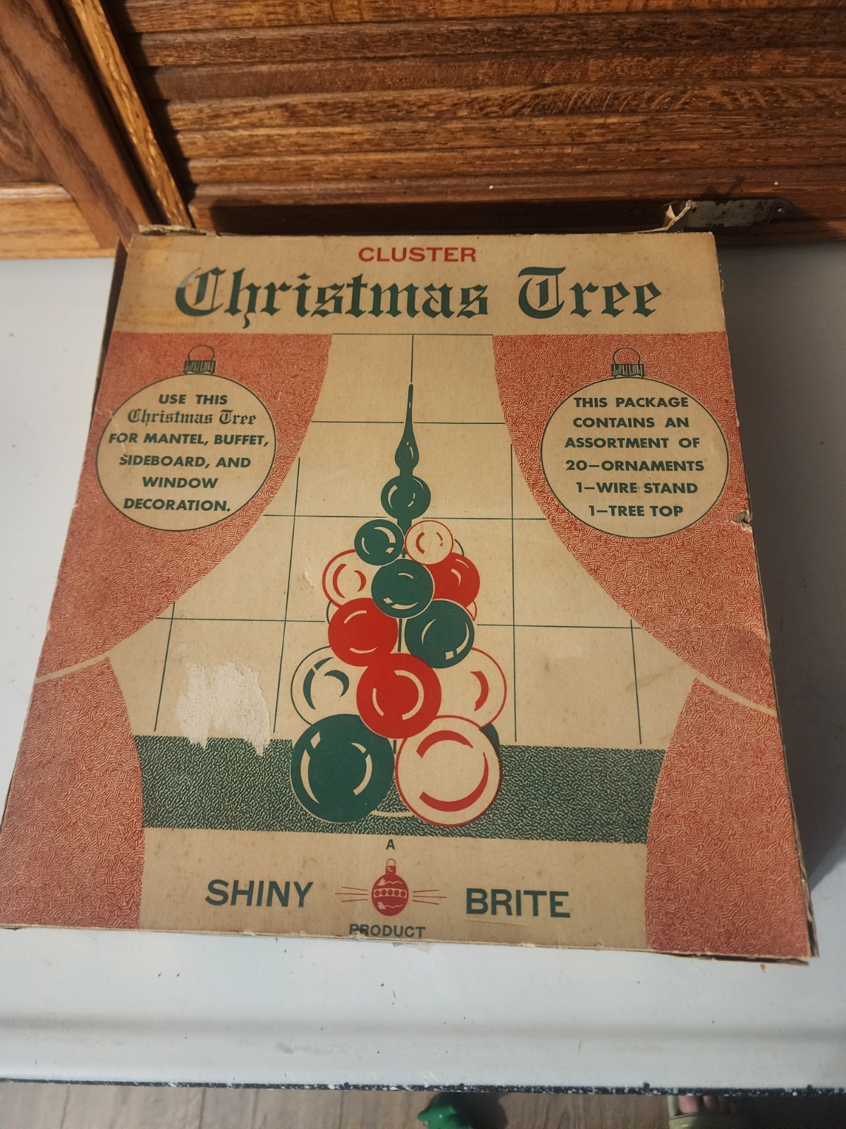 Vintage Shiny Brite Christmas Cluster Tree Centerpiece 