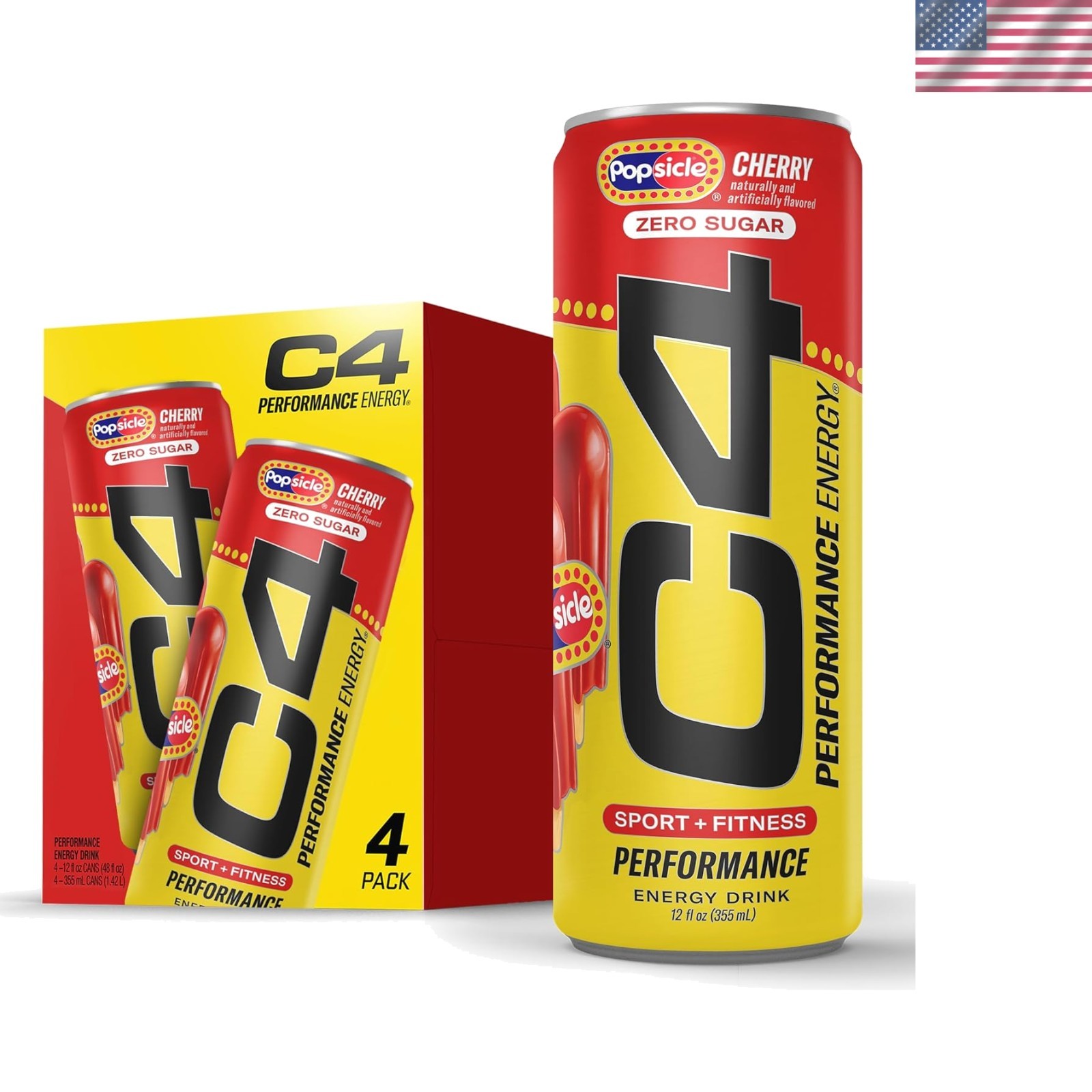 Sugar-Free C4 Popsicle™ Cherry Energy Drink, 48oz Total – Boost Your Workout