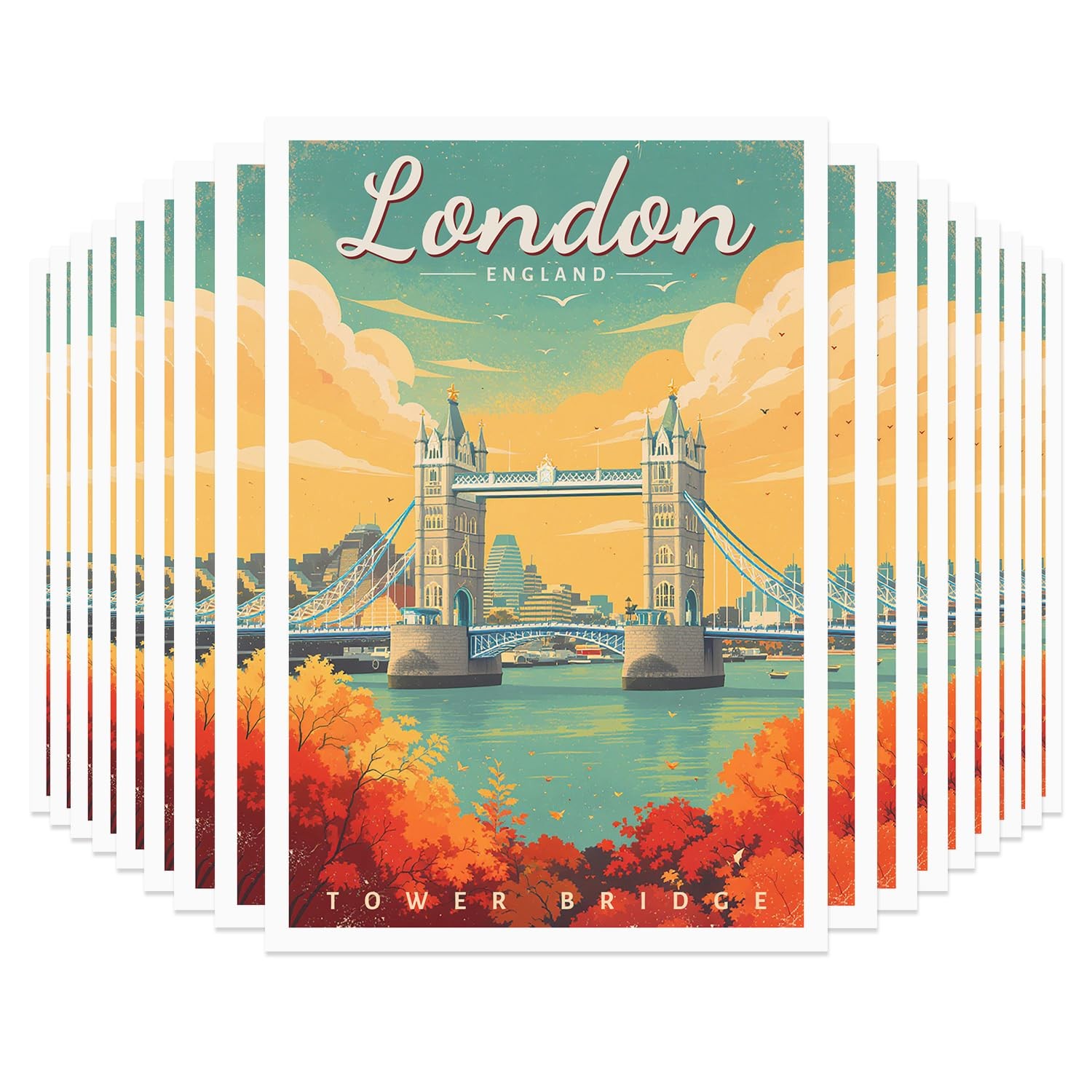 xtvinvm Vintage Travel Postcard, England London Tower Bridge xtvinvm Vintage Travel Postcard, England London Tower Bridge