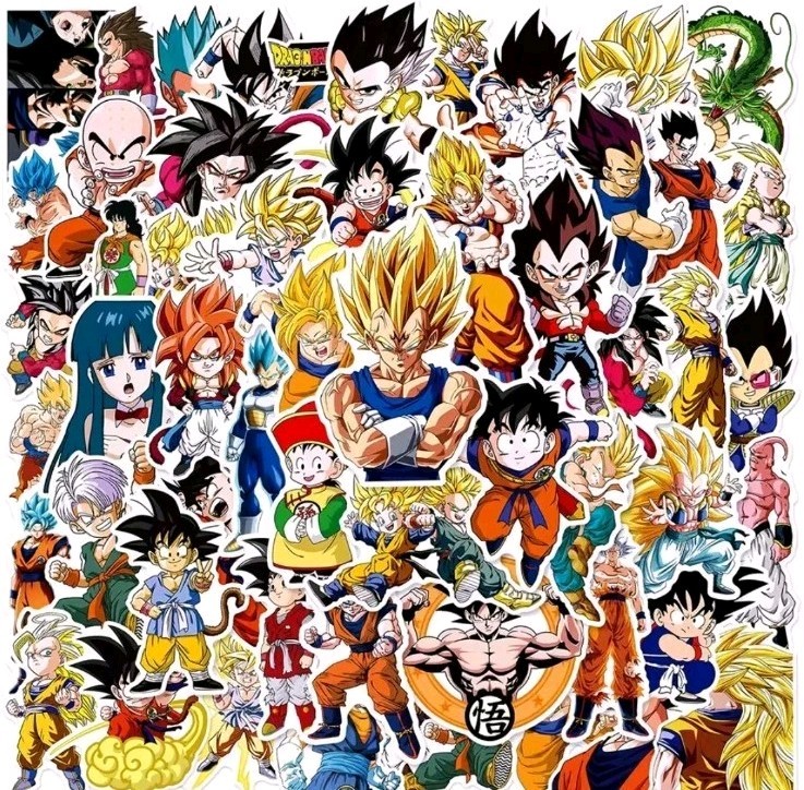 20 Pcs Random Anime Dragon Ball Z Stickers For Water Bottle Phone Laptop 