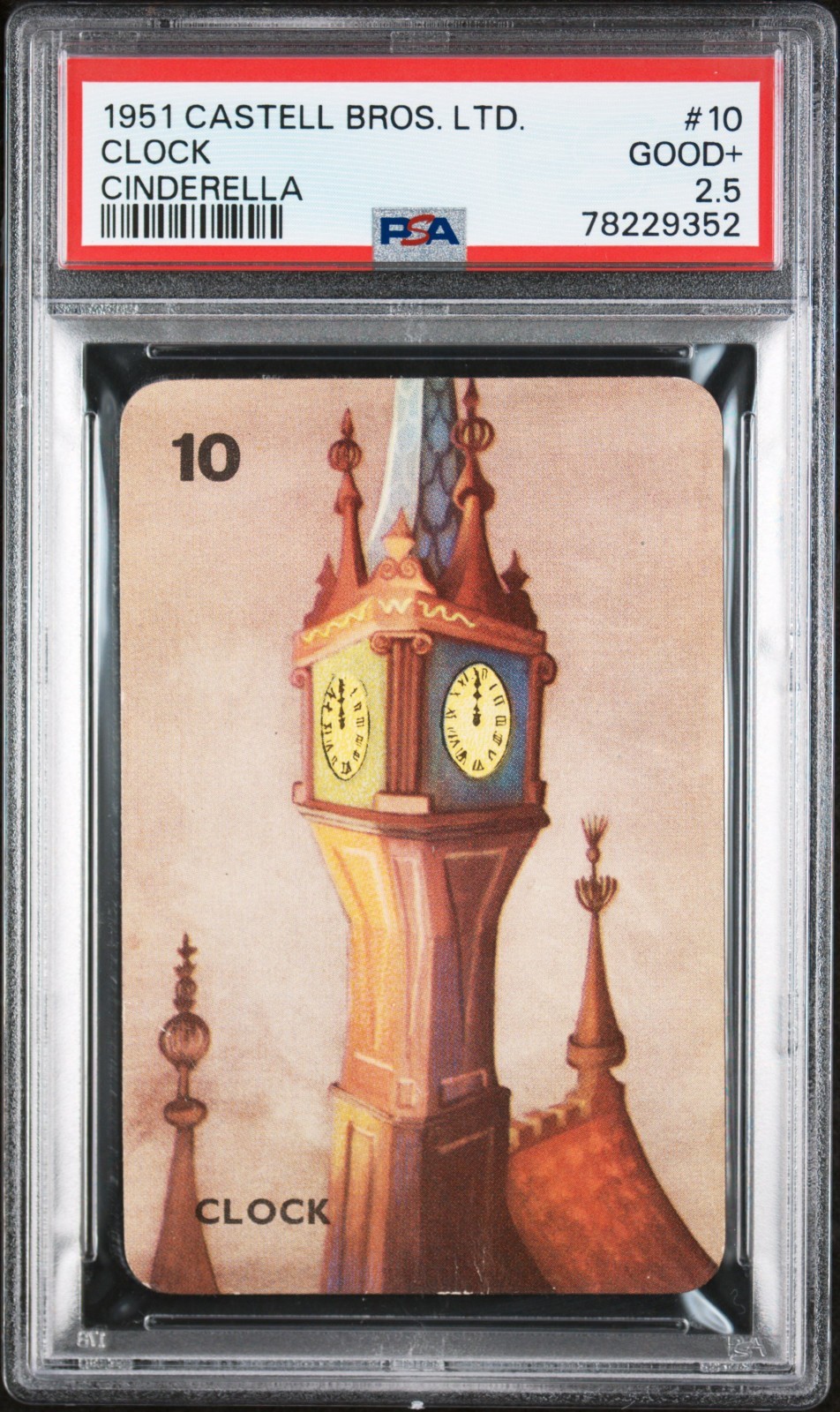 PSA 2.5 1951 CASTELL BROS. LTD. CINDERELLA #10 CLOCK