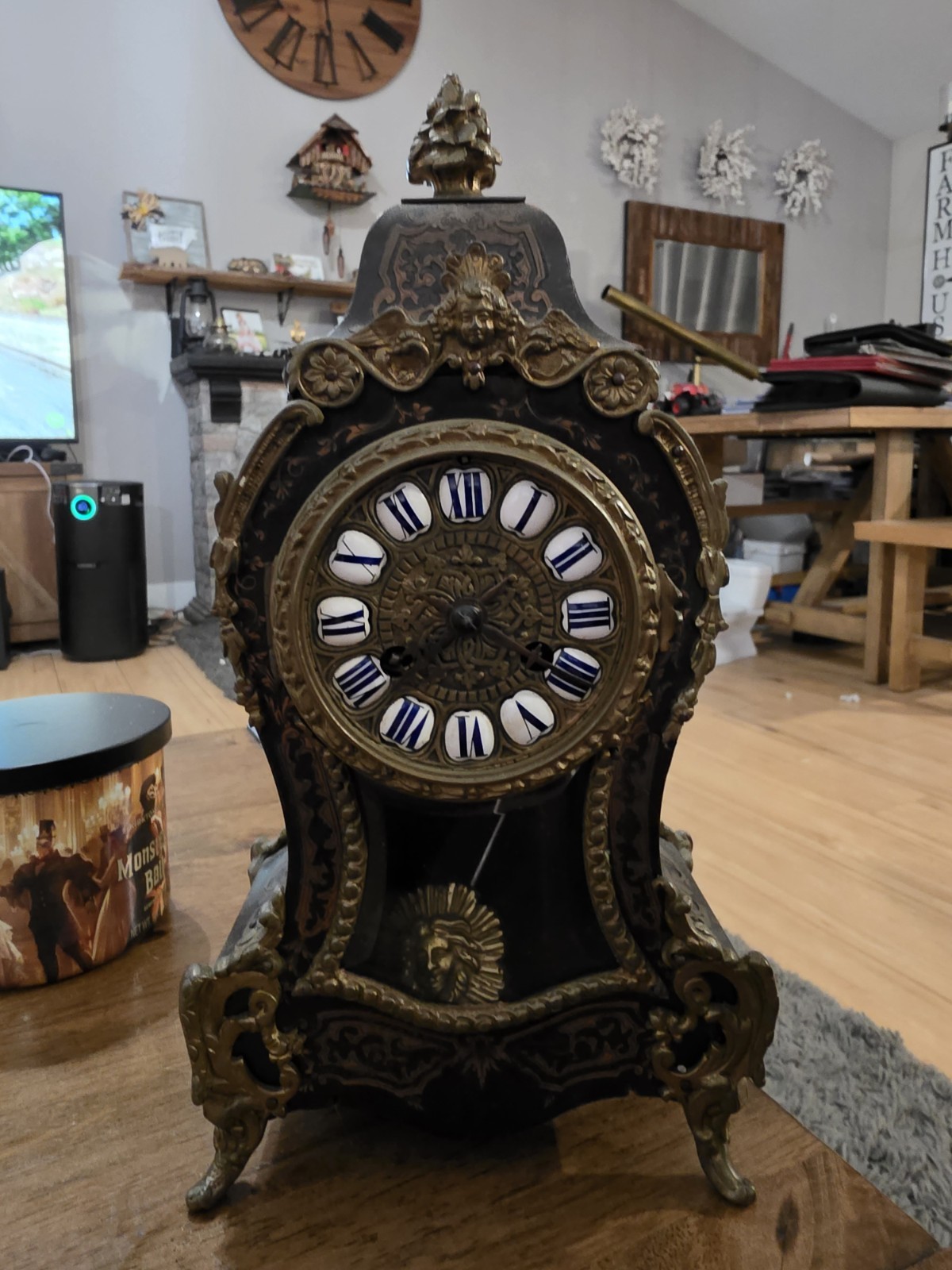 1800s Antique Mantle Clock Made In Paris