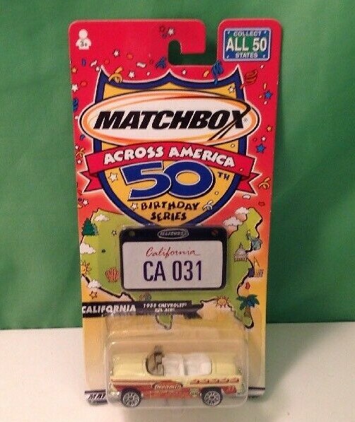 Matchbox Across America, 50TH Birthday, CALIFORNIA 1955 Chevrolet Bel Air, NEW