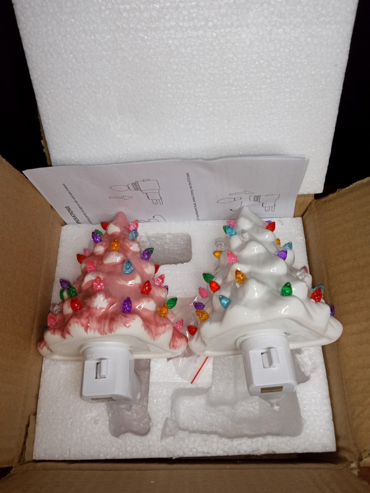 Brightown 2 Ceramic Christmas Tree Nightlights 6\