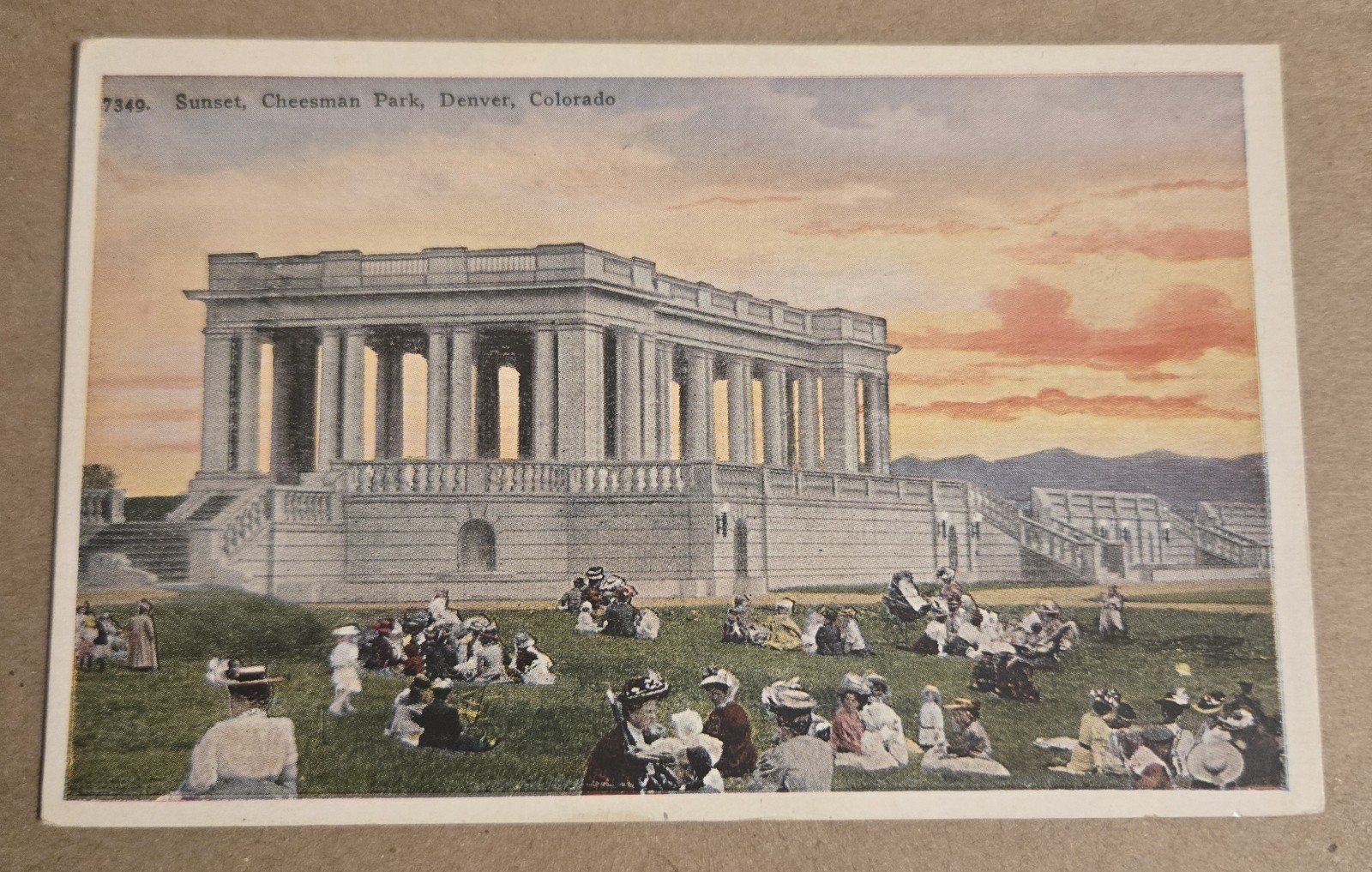 Sunset Cheesman Park Denver Colorado CO Vtg 1923 Postcard W1 