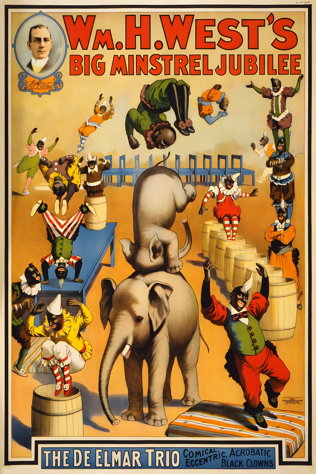 Wm. H. West's Big Minstrel Jubilee Poster 🎪🎭 - 1899 Vintage USA Design 24x36”