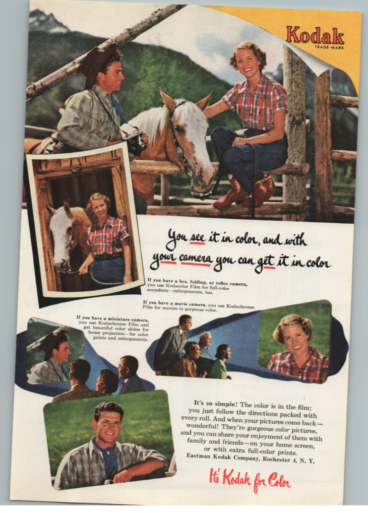 VTG Eastman Kodak 1951 Film Magazine Print Ad Rochester NY Kodacolor Kodachrome