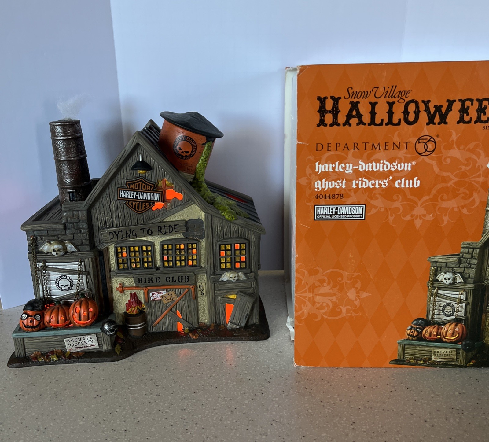 Department 56 Snow Village Halloween Harley-Davidson Ghost Rider's Club 4044878