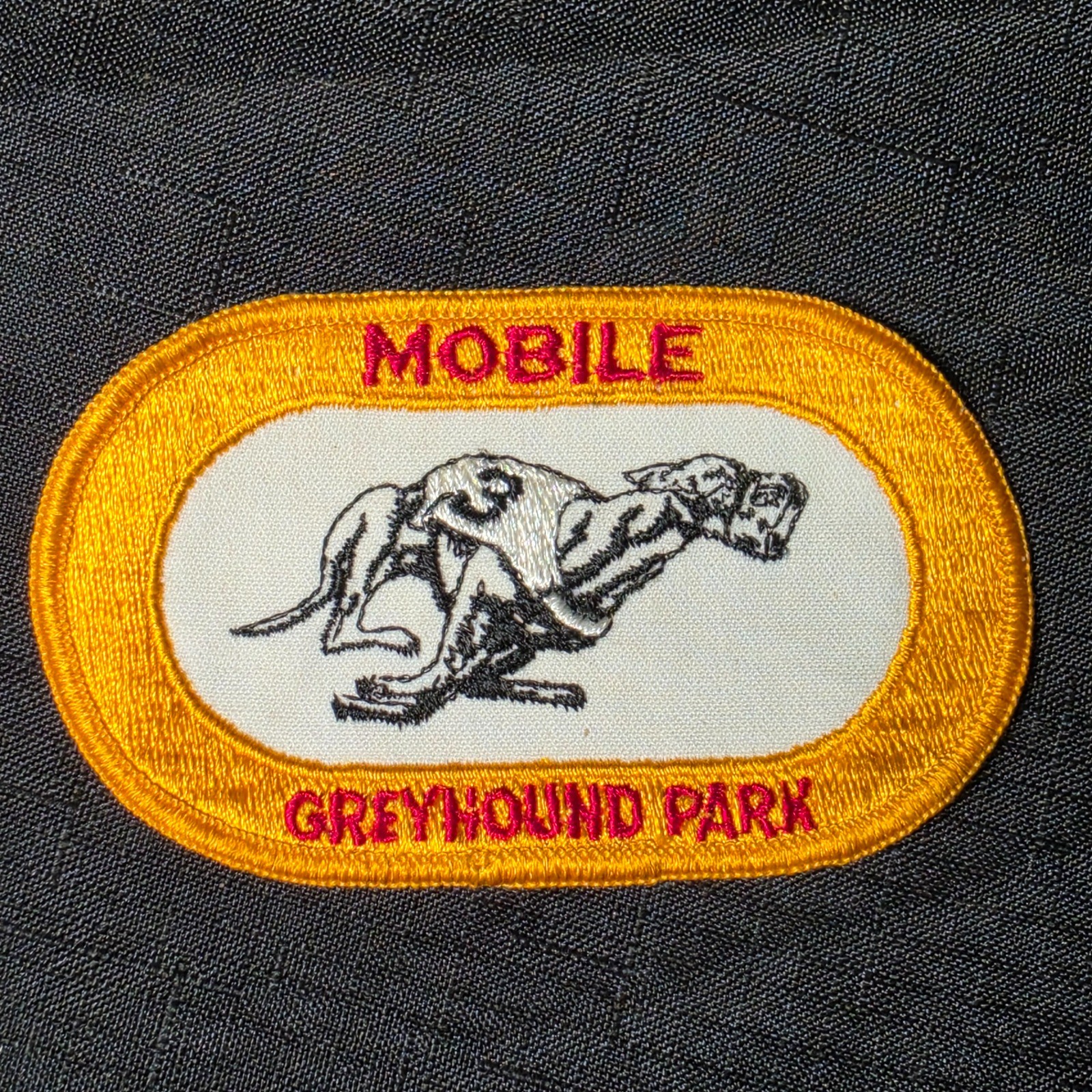 Vintage Mobile Greyhound Park Alabama Racing Dog Embroidered Patch Sew On 4.25
