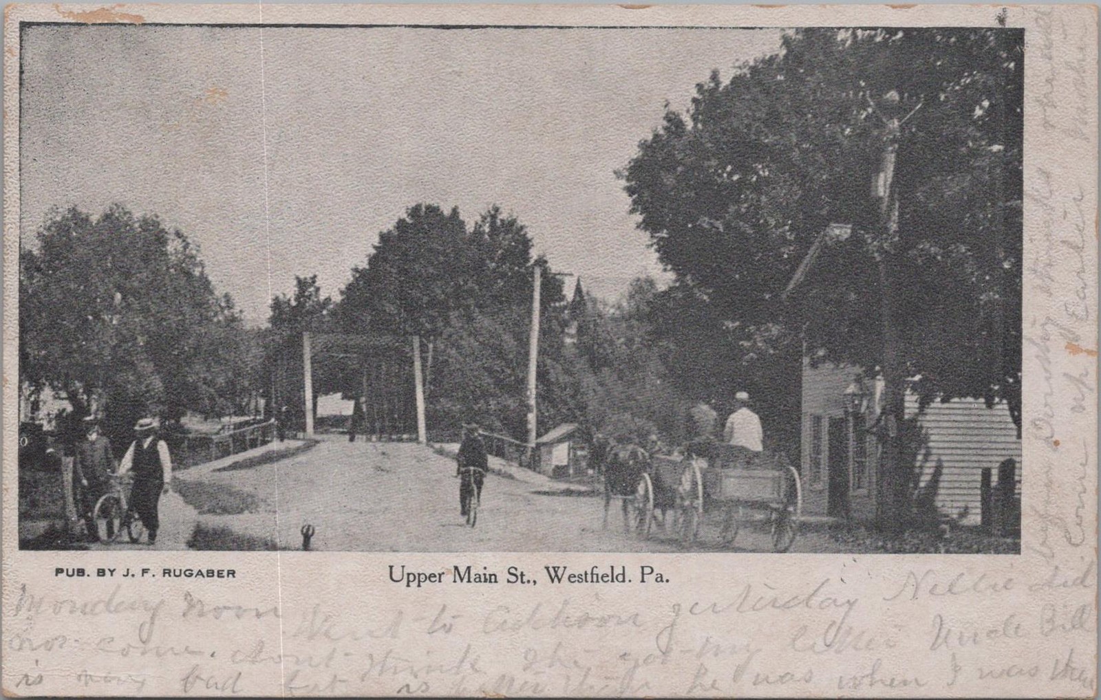 Postcard Upper Main St Westfield PA 1907