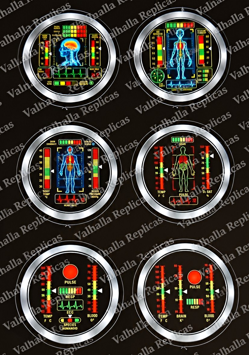 Classic Star Trek Medical Scanner Type1 Upgrade Stickers For 1996 Playmates Set.