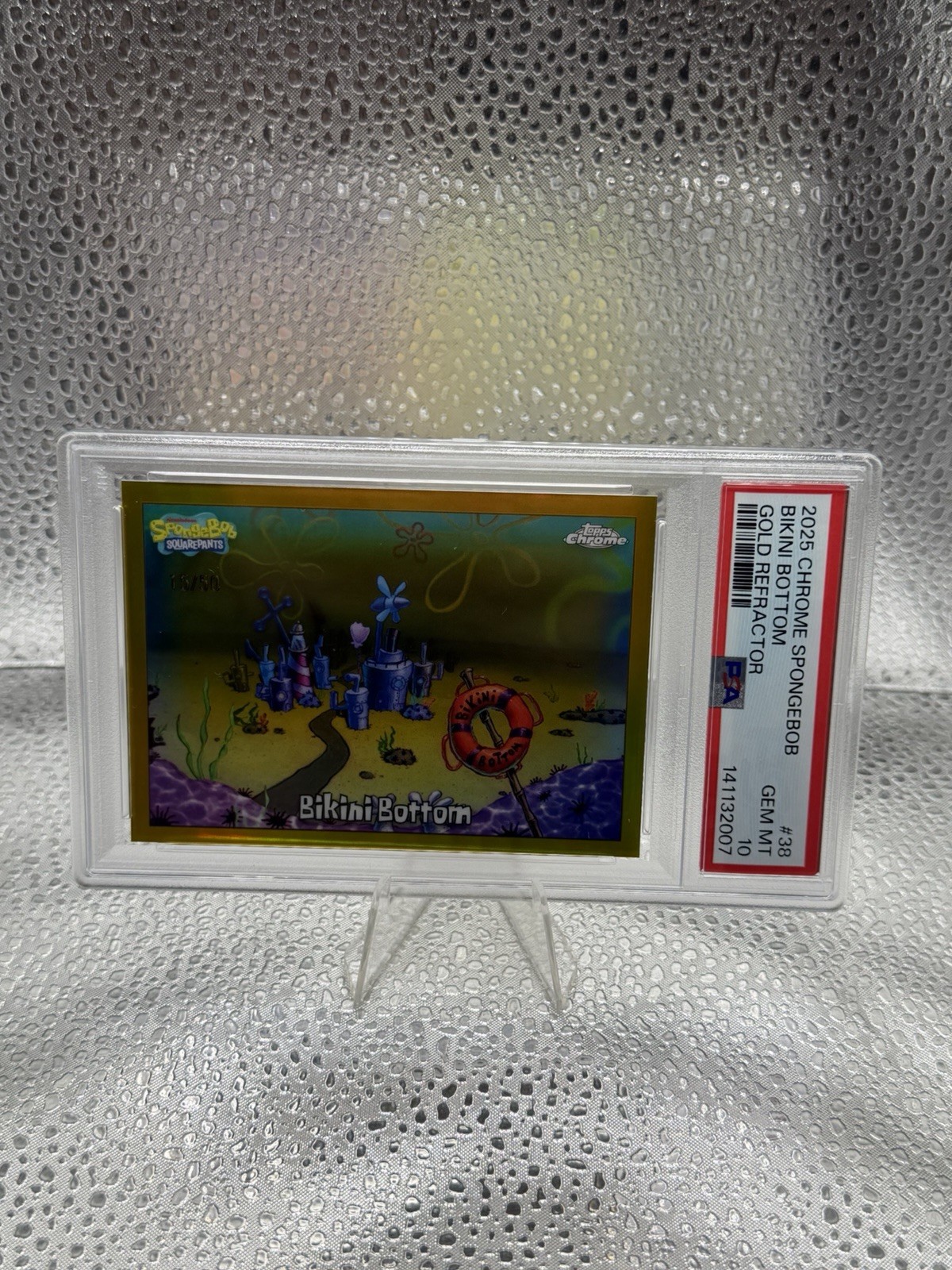 2025 Topps Chrome SpongeBob Bikini Bottom Gold Refractor /50 PSA 10 Pop 3