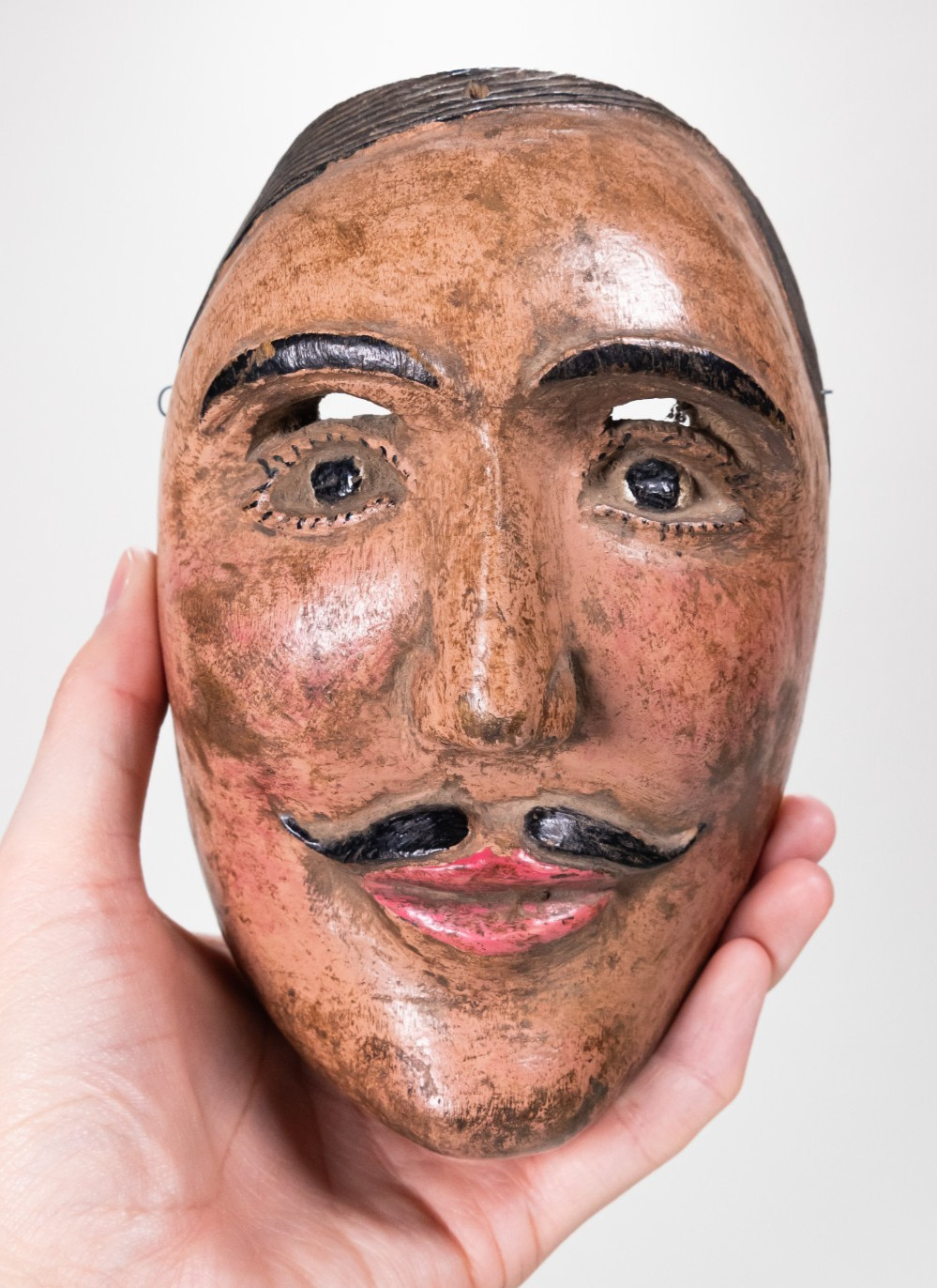 Rare Antique, C.1920/30s Mexican Finely Carved Michoacan Kurpites Dance Mask
