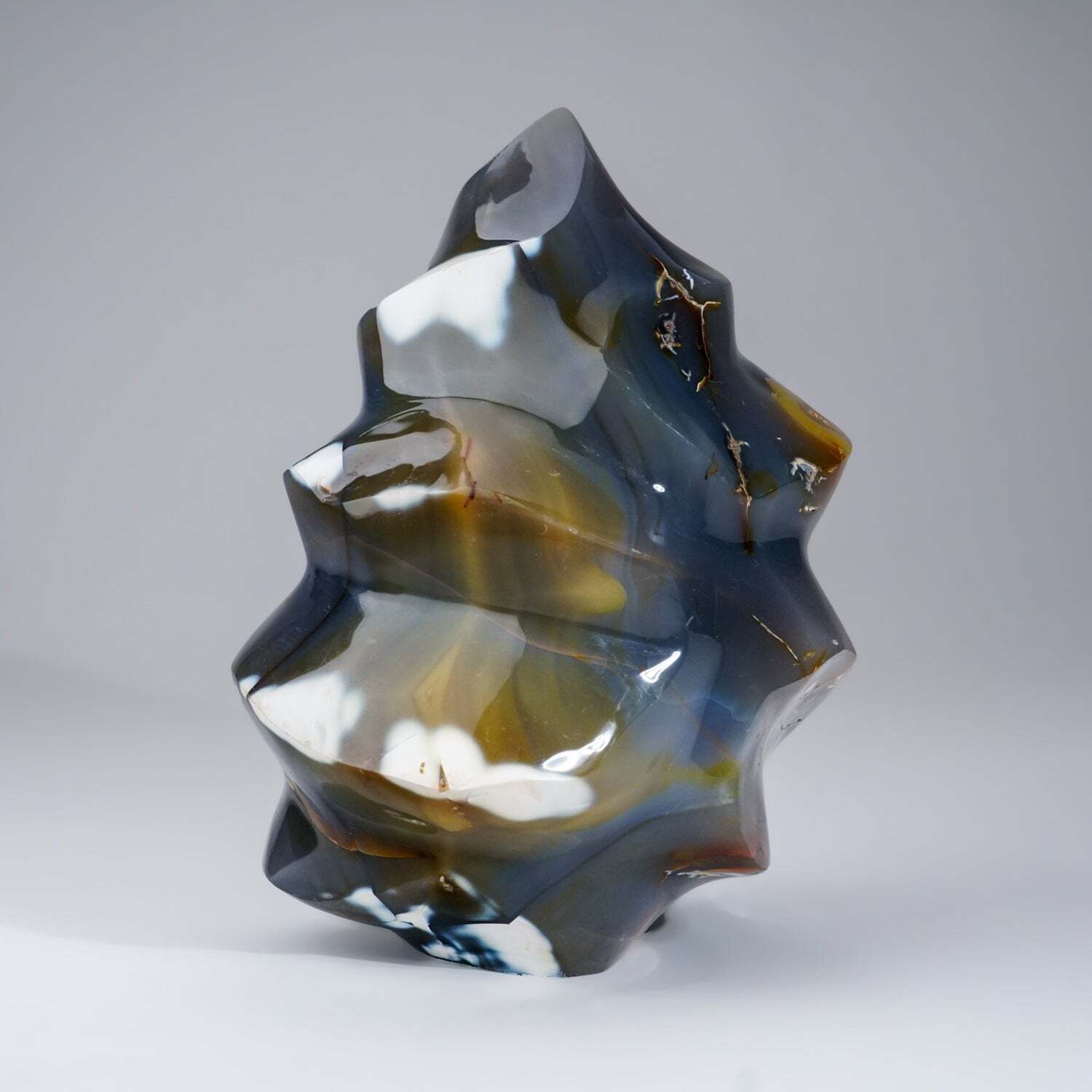 Blue Chalcedony Orca Stone Flame Freeform (15.6 lbs)