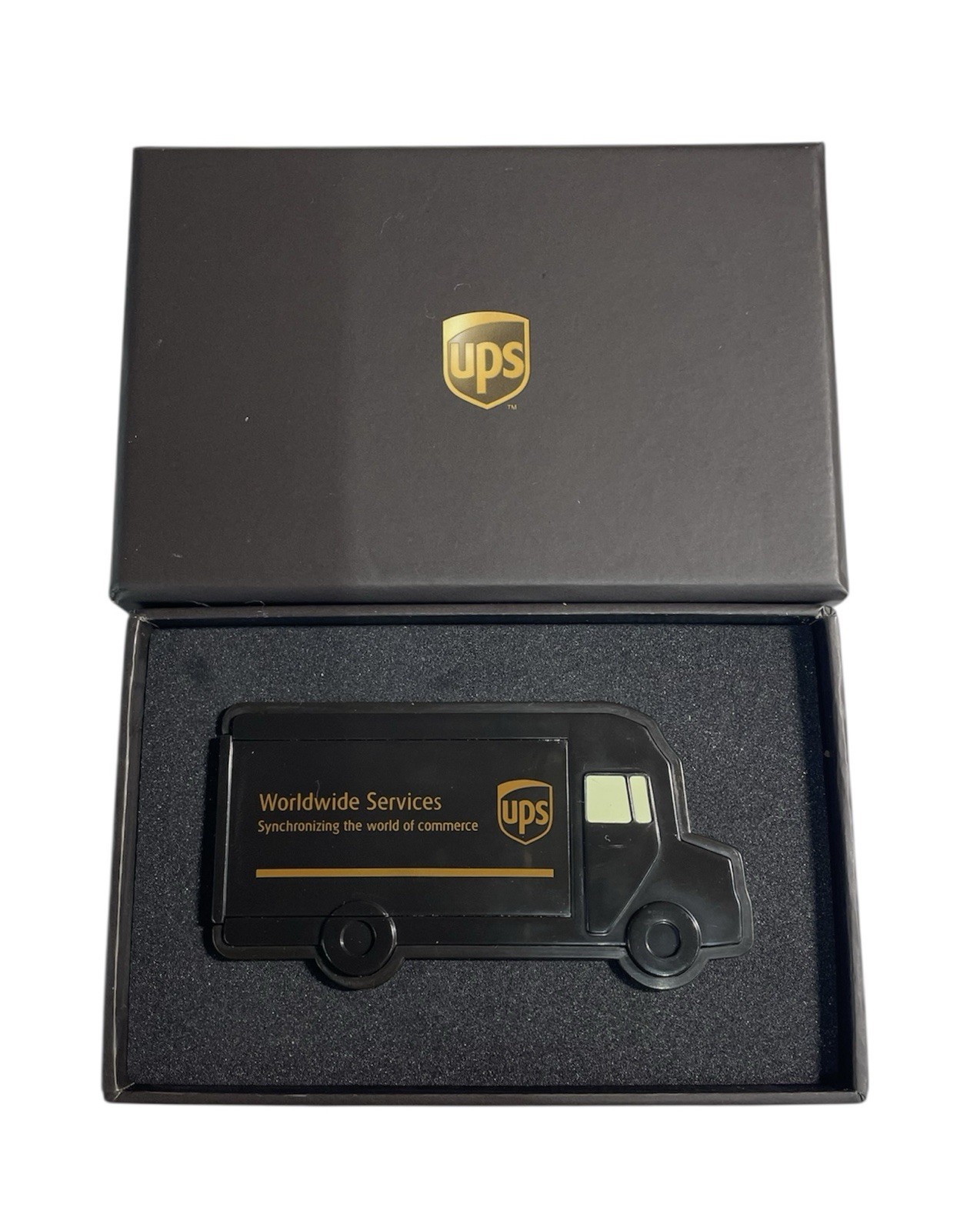 Vintage UPS United Parcel Service Pocket Mirror Truck Shaped Mirror w/ gift box