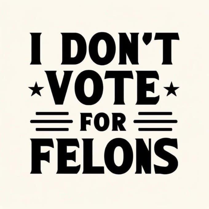 I Don't Vote For Felons President 2024 Democrat Button Pin 2 1/4