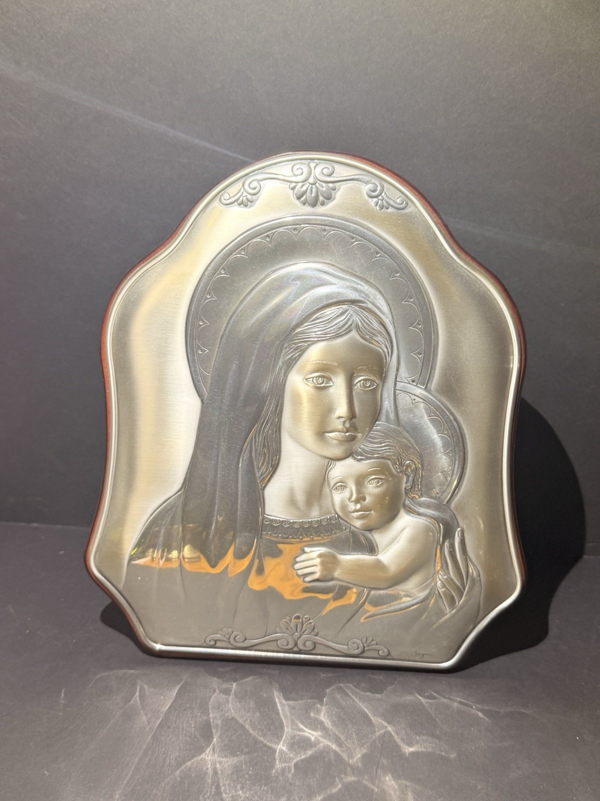 925 Sterling Silver 11x9 Religious Christianity Icon Madonna and Child