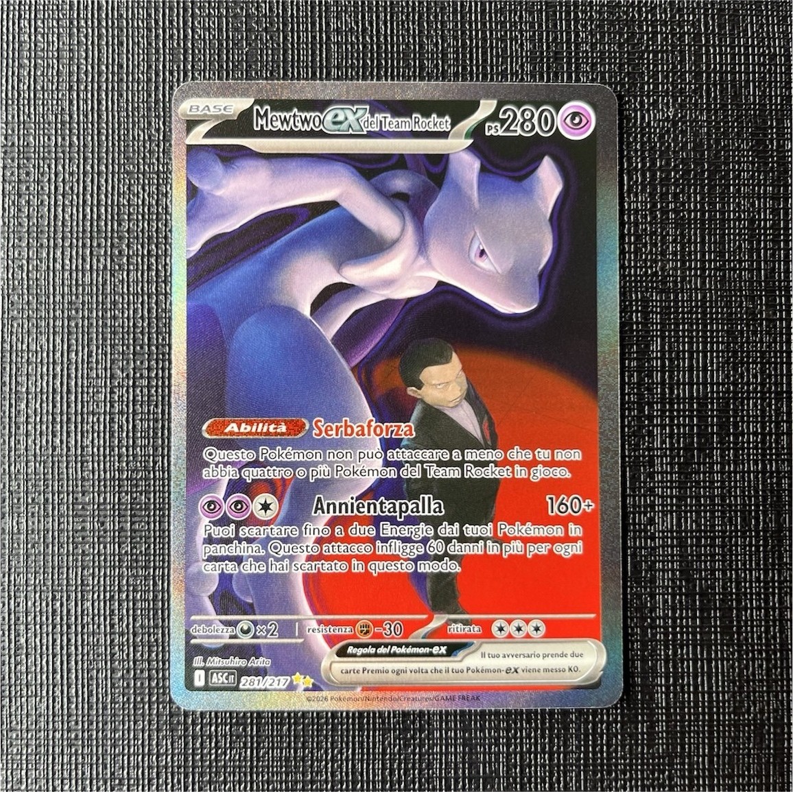 Pokemon Mewtwo ex Team Rocket ASCi 281/217 Ita Alternative art