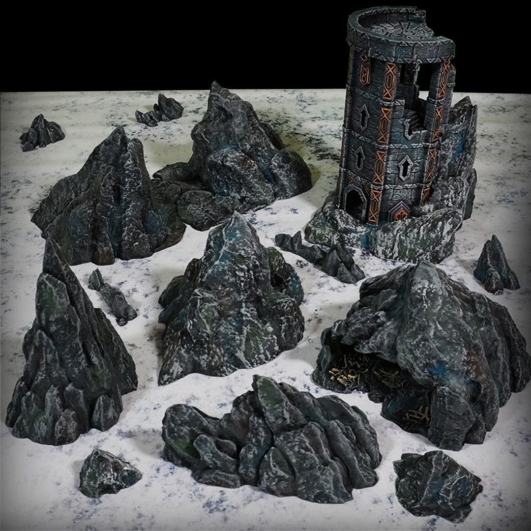 Mountain Peaks | Conquest Creations | 28mm Tabletop Terrain | Fantasy Terrain