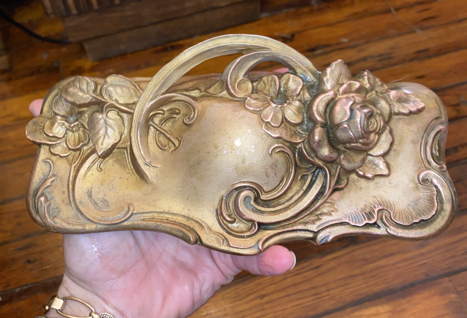 Antique Jennings Brothers Art Noveau Jewelry Casket Box JB930 – As Is Top Only