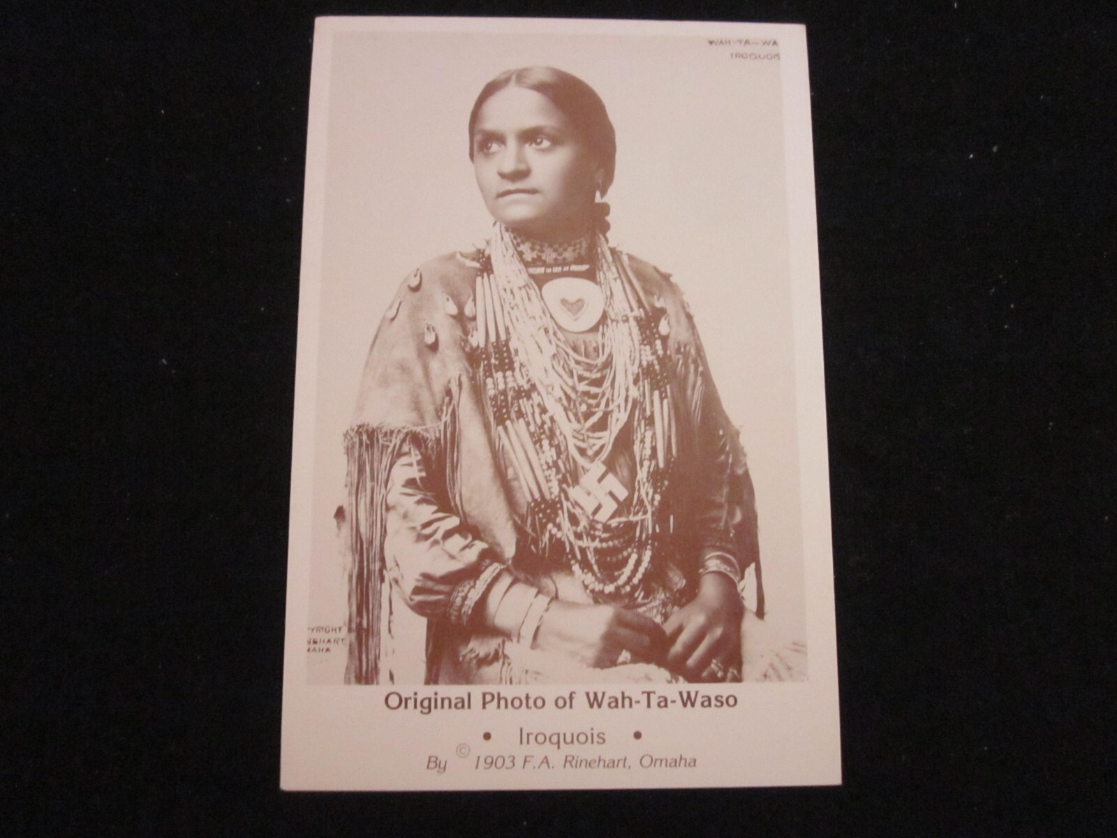 Postcard Wah-Ta-Waso Iroquois Indian Original photo 1903 Frank A Rinehart PC
