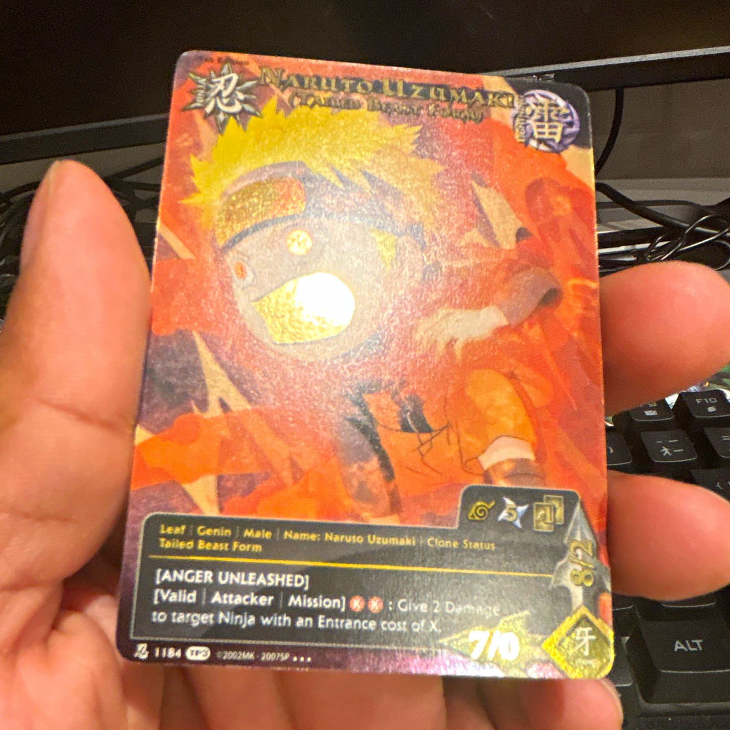 Bandai Naruto Uzumaki Tailed Beast Form Hologram Card 7/10 2005
