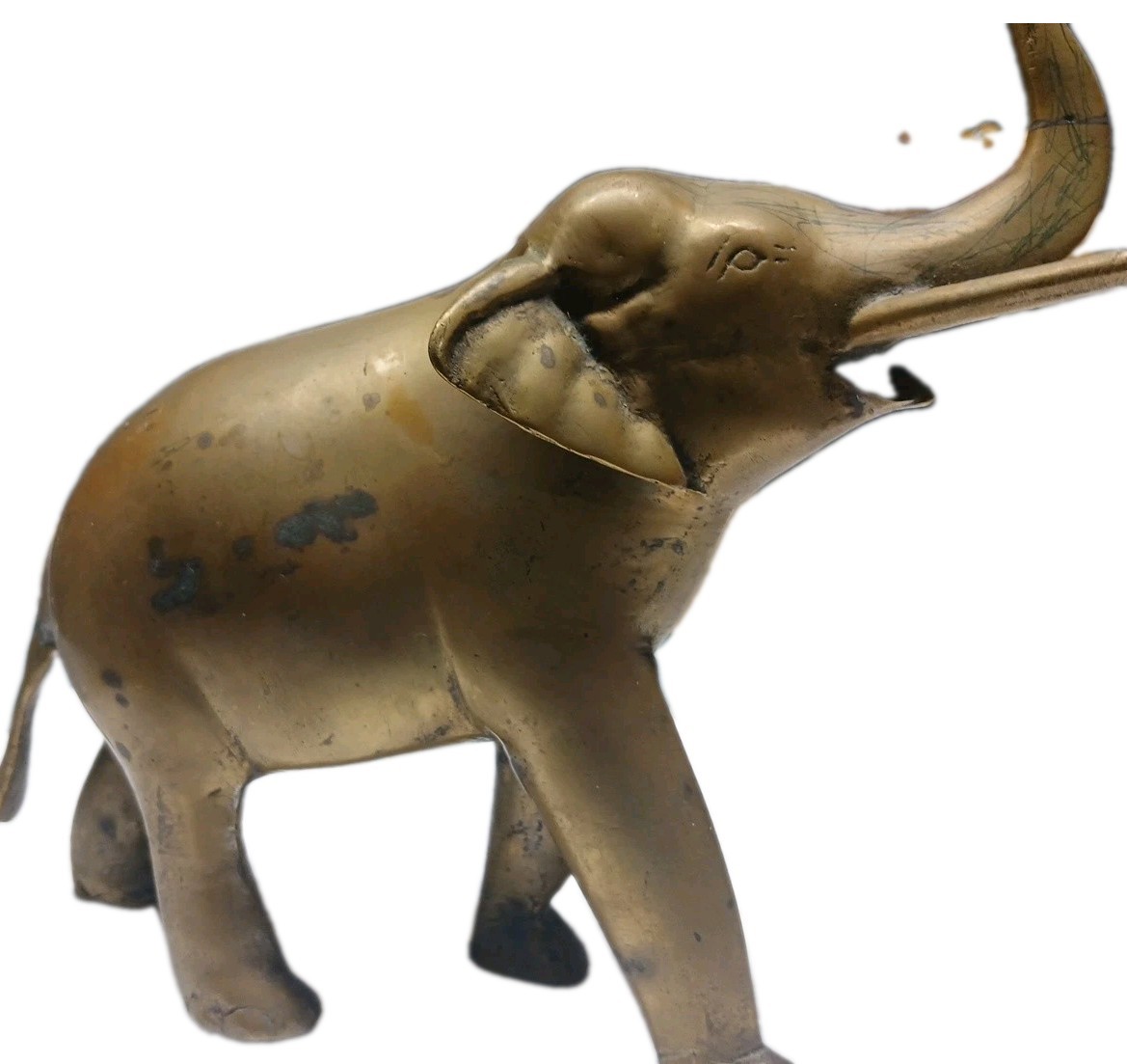 Vintage Solid Brass Elephant Figurine 7