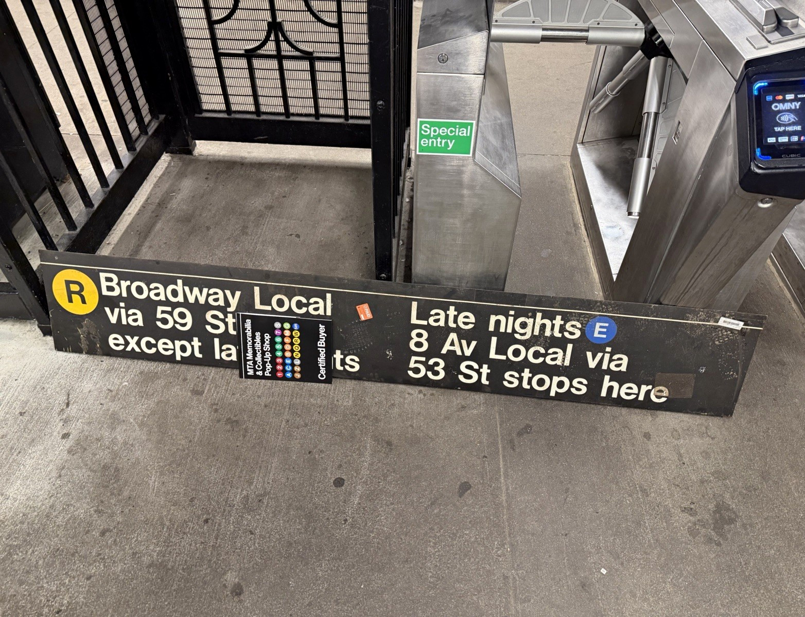 Authentic MTA NYC Subway Sign R E Train Broadway 53 St Metal Station Sign⁠