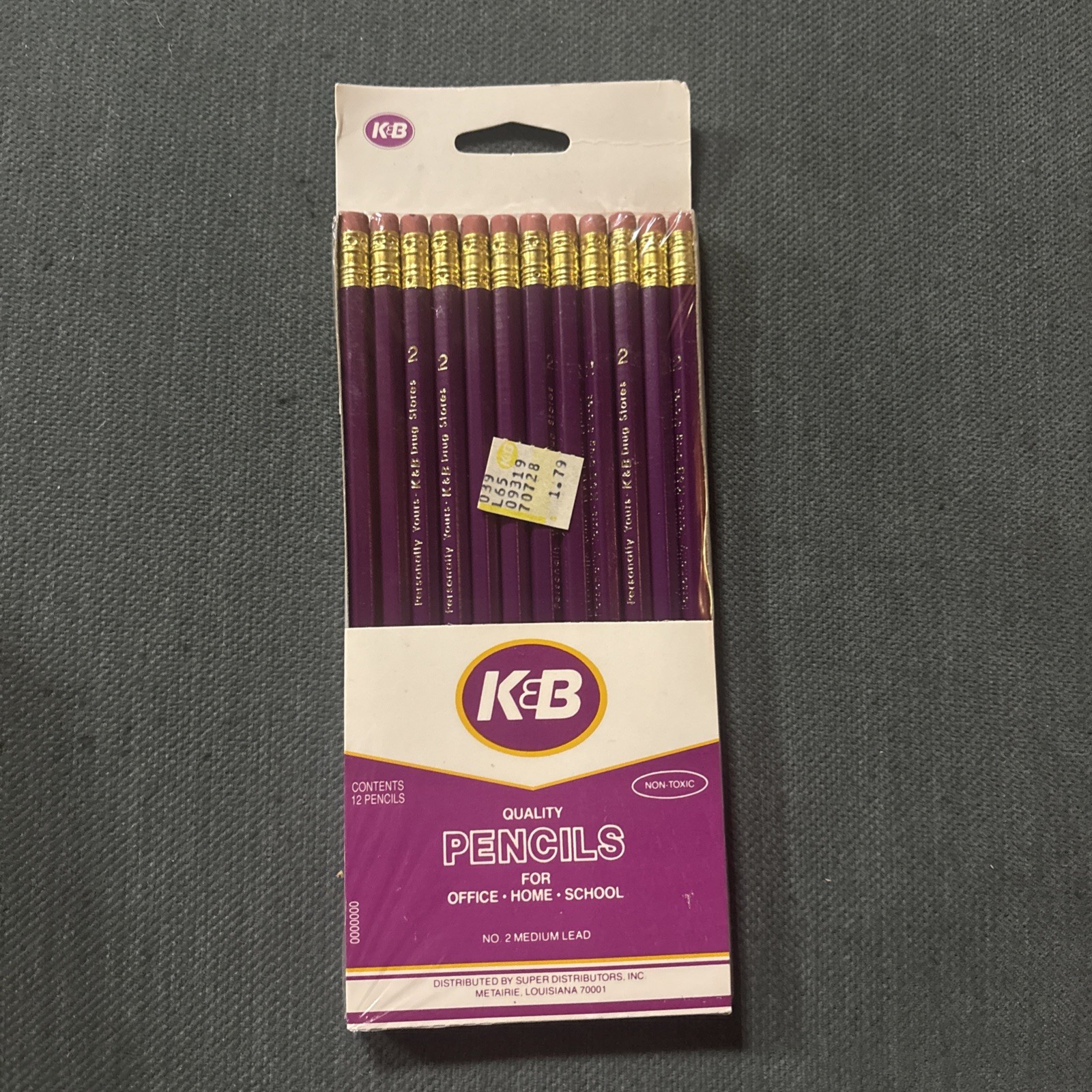 Katz & Besthoff (K&B) Drug Store Purple Pencils Pack of 12 -New Orleans Vintage 