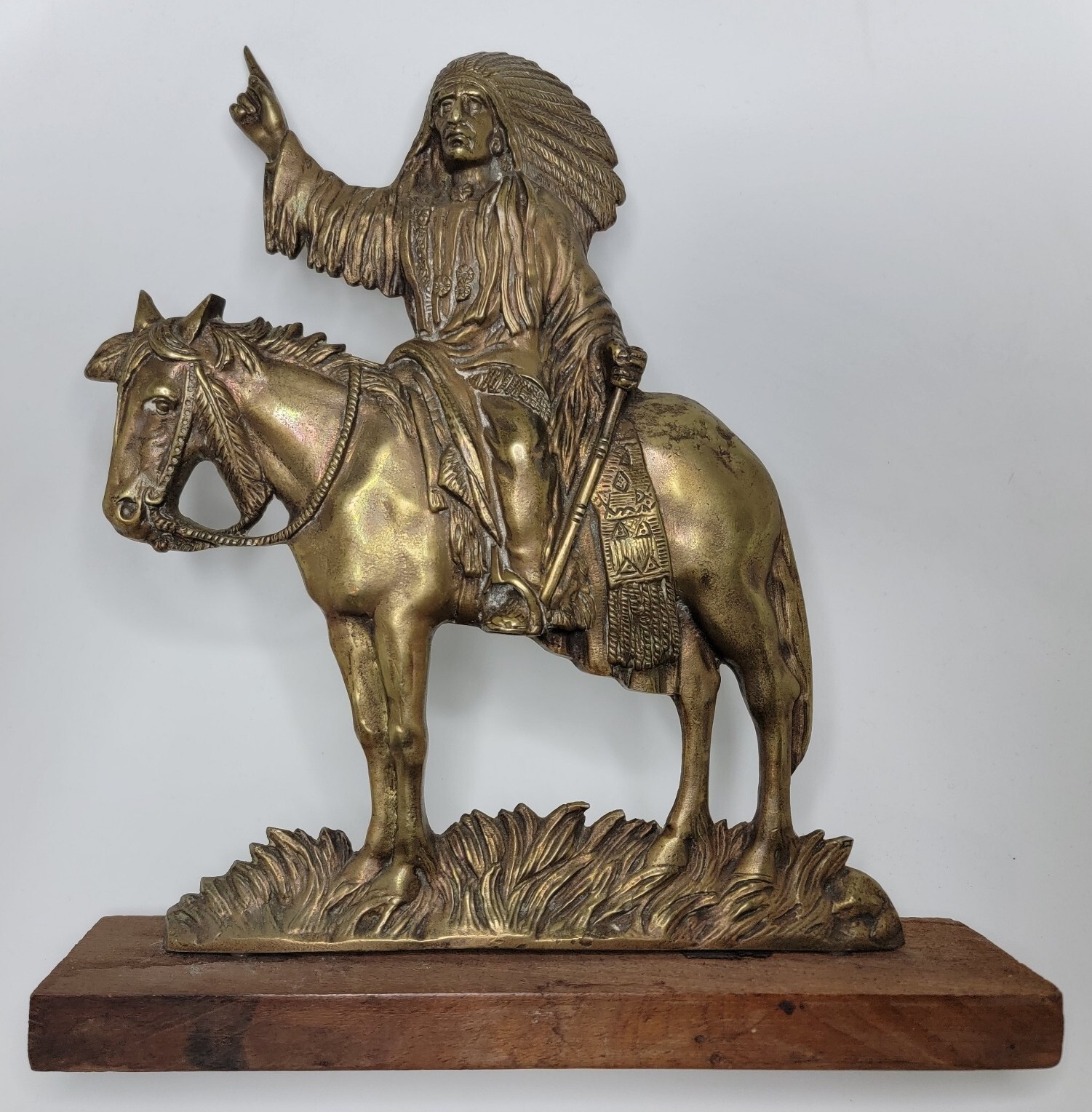 Vintage Brass Native American Figure A Must Have Collectible Buy it SHIPS FAST