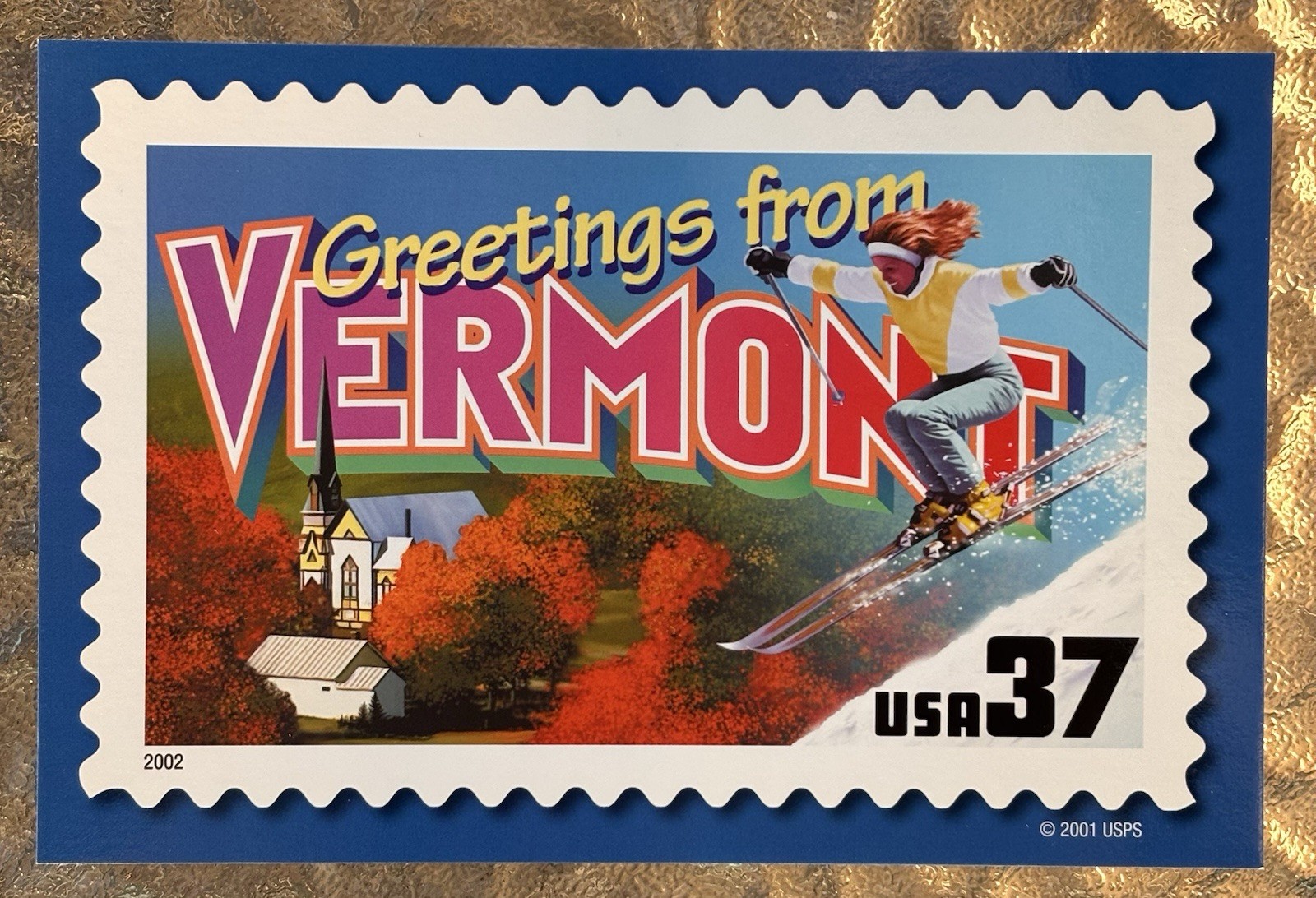 USPS Greetings From America VERMONT 50 States Post Card 4x6 2001