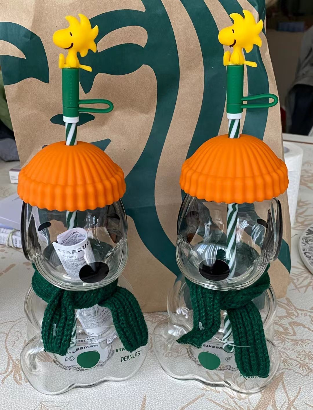 2026 Starbucks x Peanuts Snoopy Collectible Glass Cold Cup Brand New Halloween