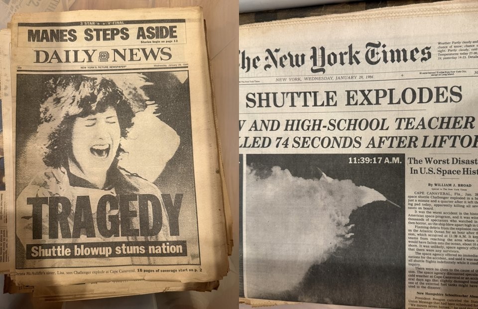 Challenger Shuttle Explodes Jan 29 1986 Newspaper Lot of 2 NY Times Daily News