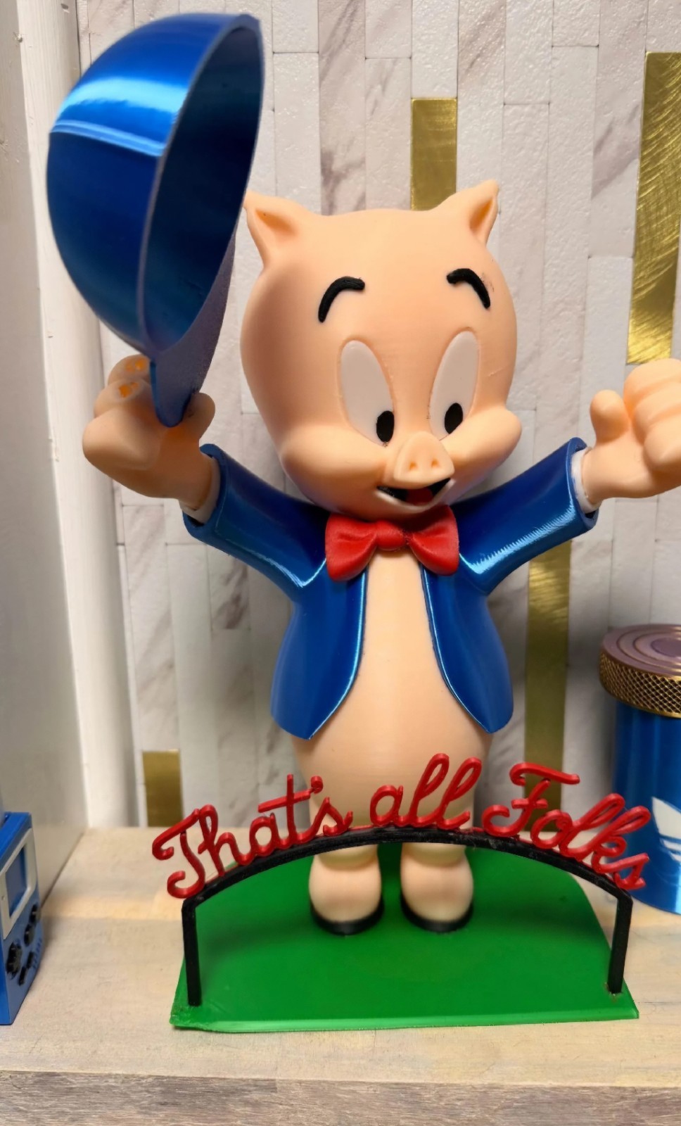 Porky Pig 4 Foot Tall 3D Printed