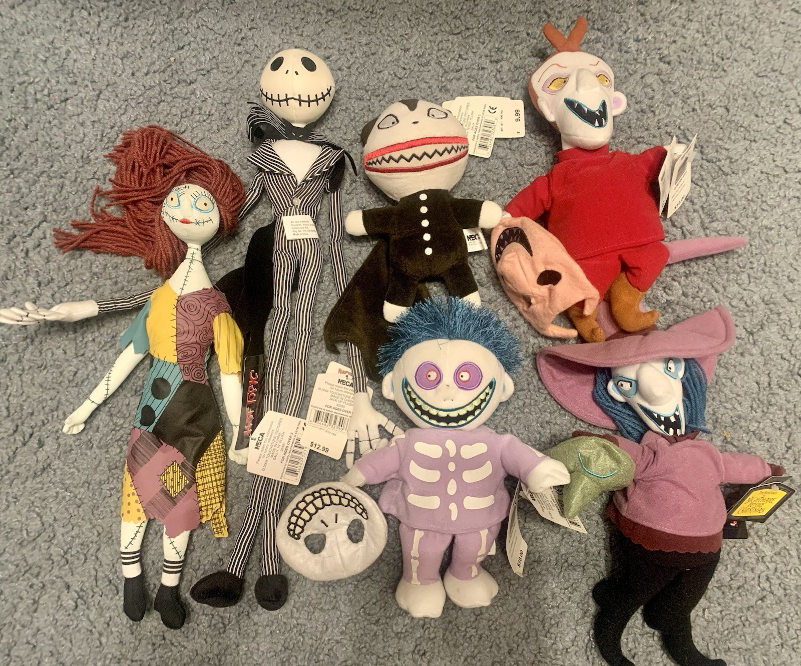 Nightmare Before Christmas Neca 2004 Plush Dolls lot Hot Topic