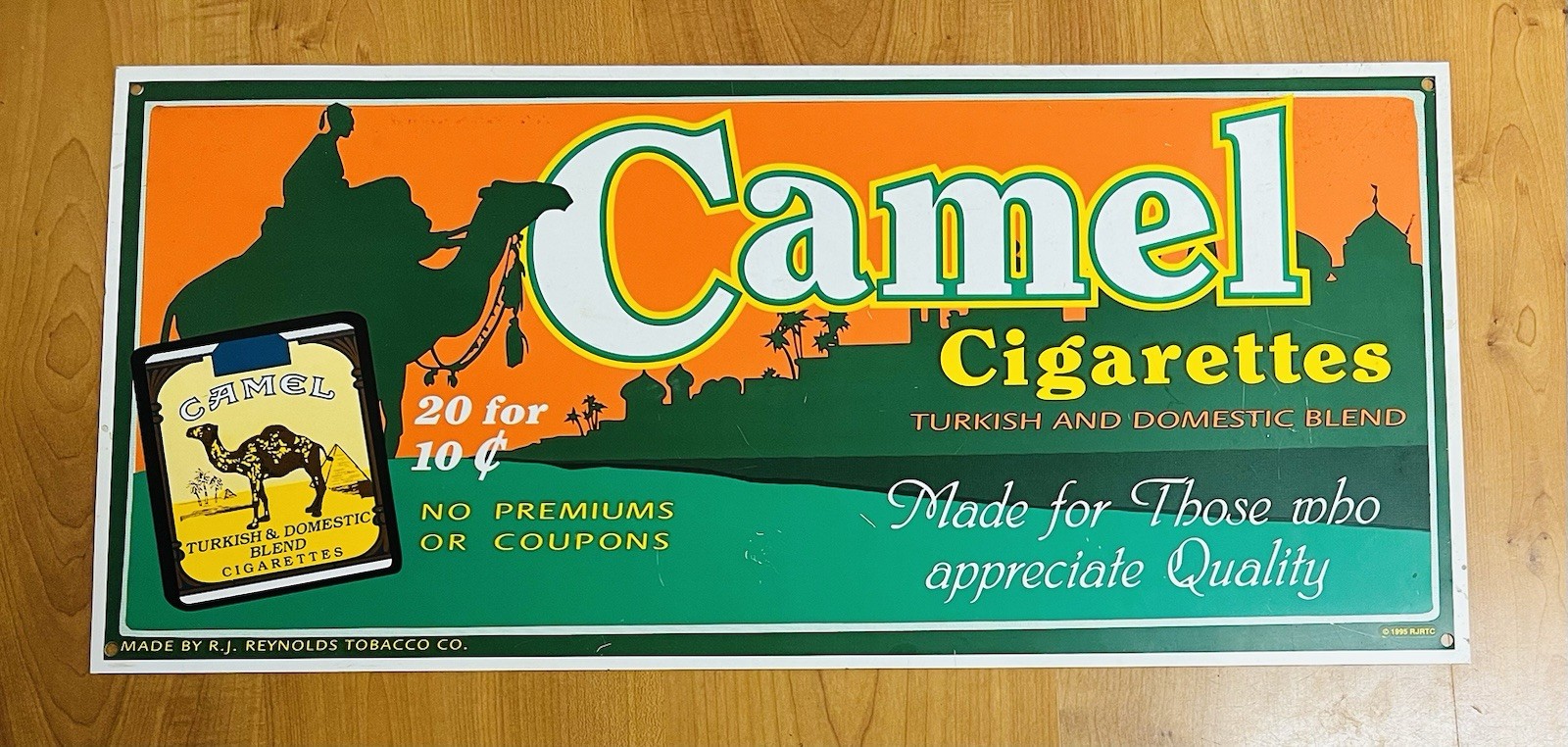 Vintage 1995 CAMEL Cigarettes Metal Sign ~ RJ Reynolds HARD TO FIND Edition
