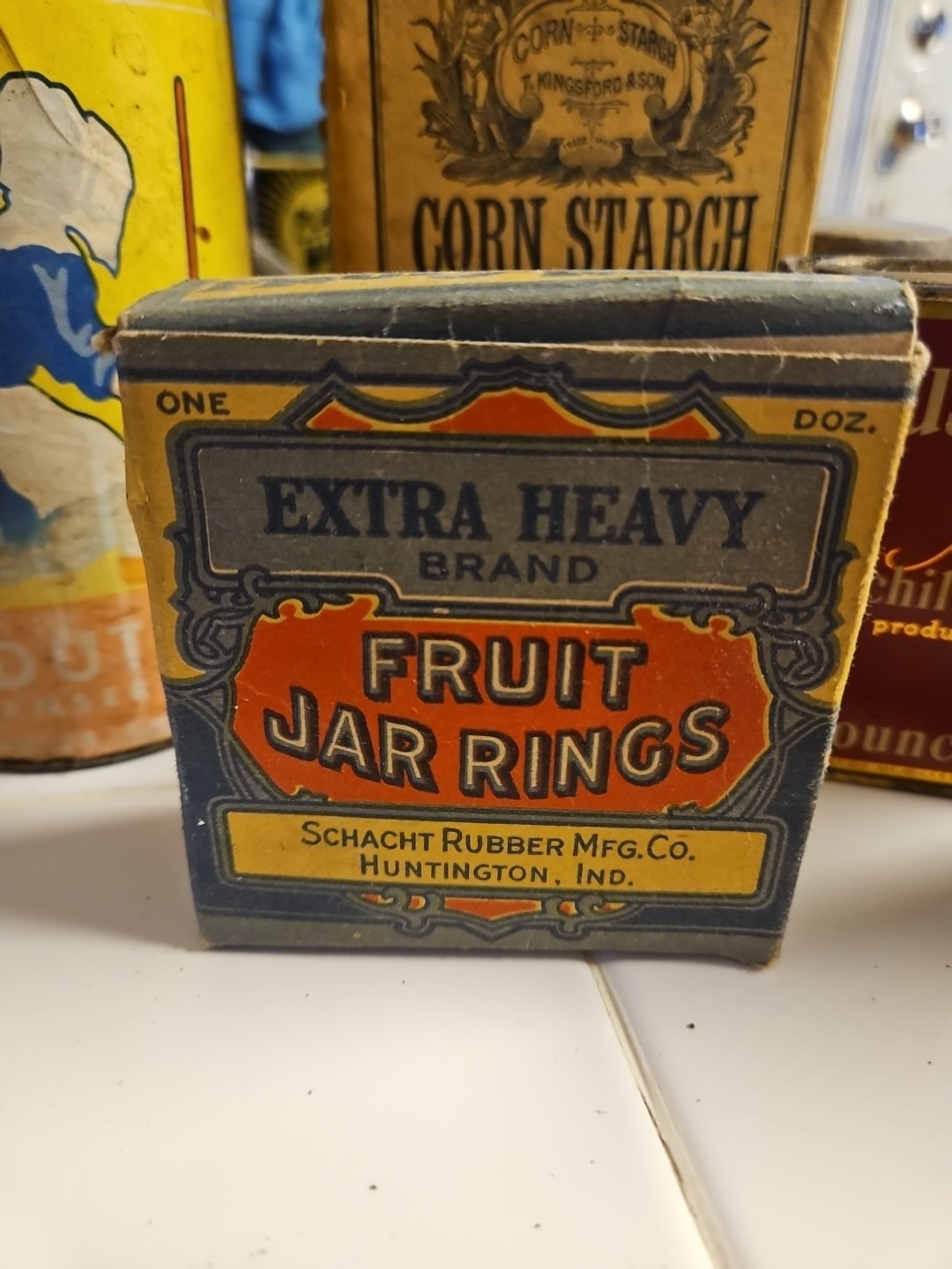 Vintage Antiques, Spices, Jar Rings,  Corn Starcc, Household Items