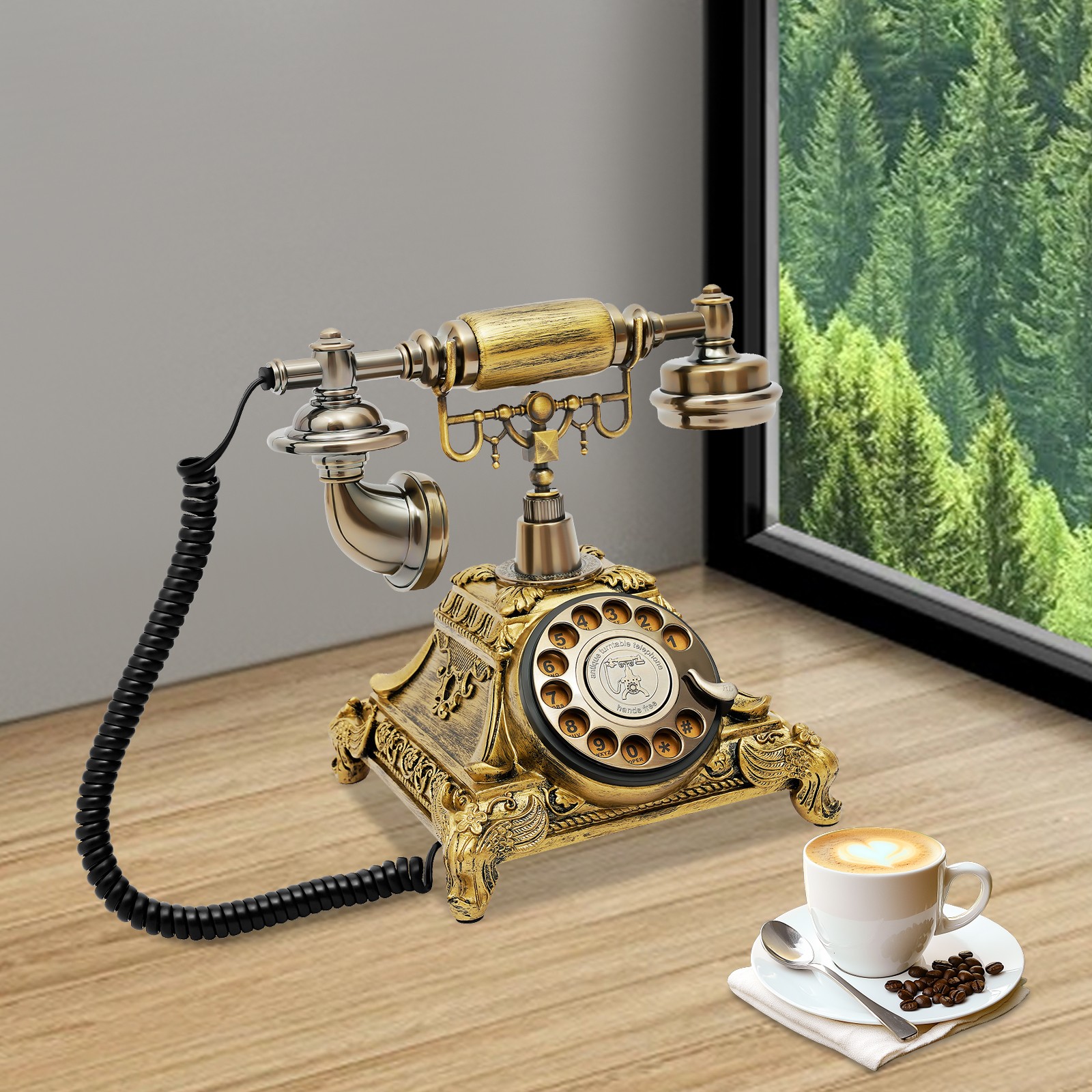 Vintage Rotary Dial Telephone Phone Working Vintage Retro Old Fashion Telephone