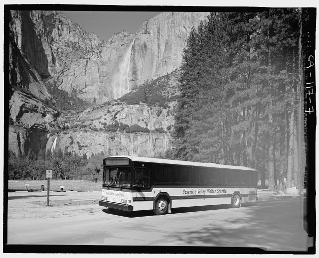 Photo:Yosemite Village CA 2001 Yosemite Valley Shuttle Bus Sentinel Bridge