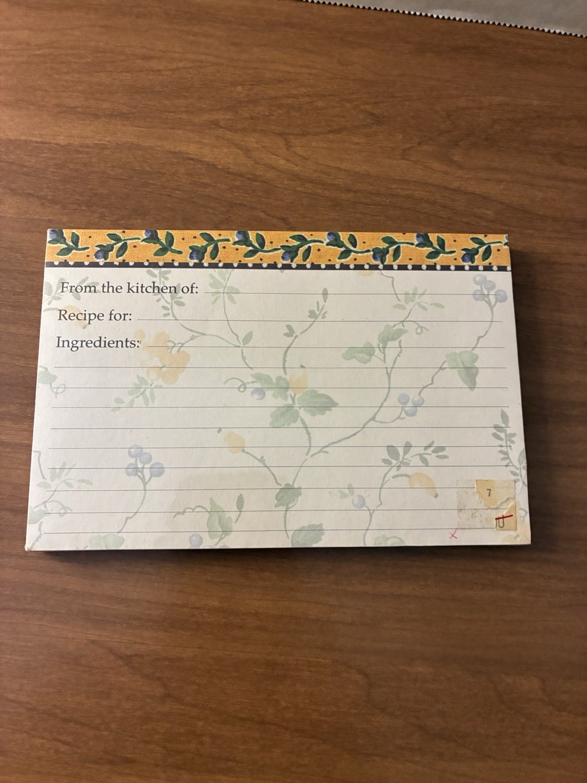40 Vintage Waverly Blue and Yellow  Floral Border  Recipe Cards 4” X 6”