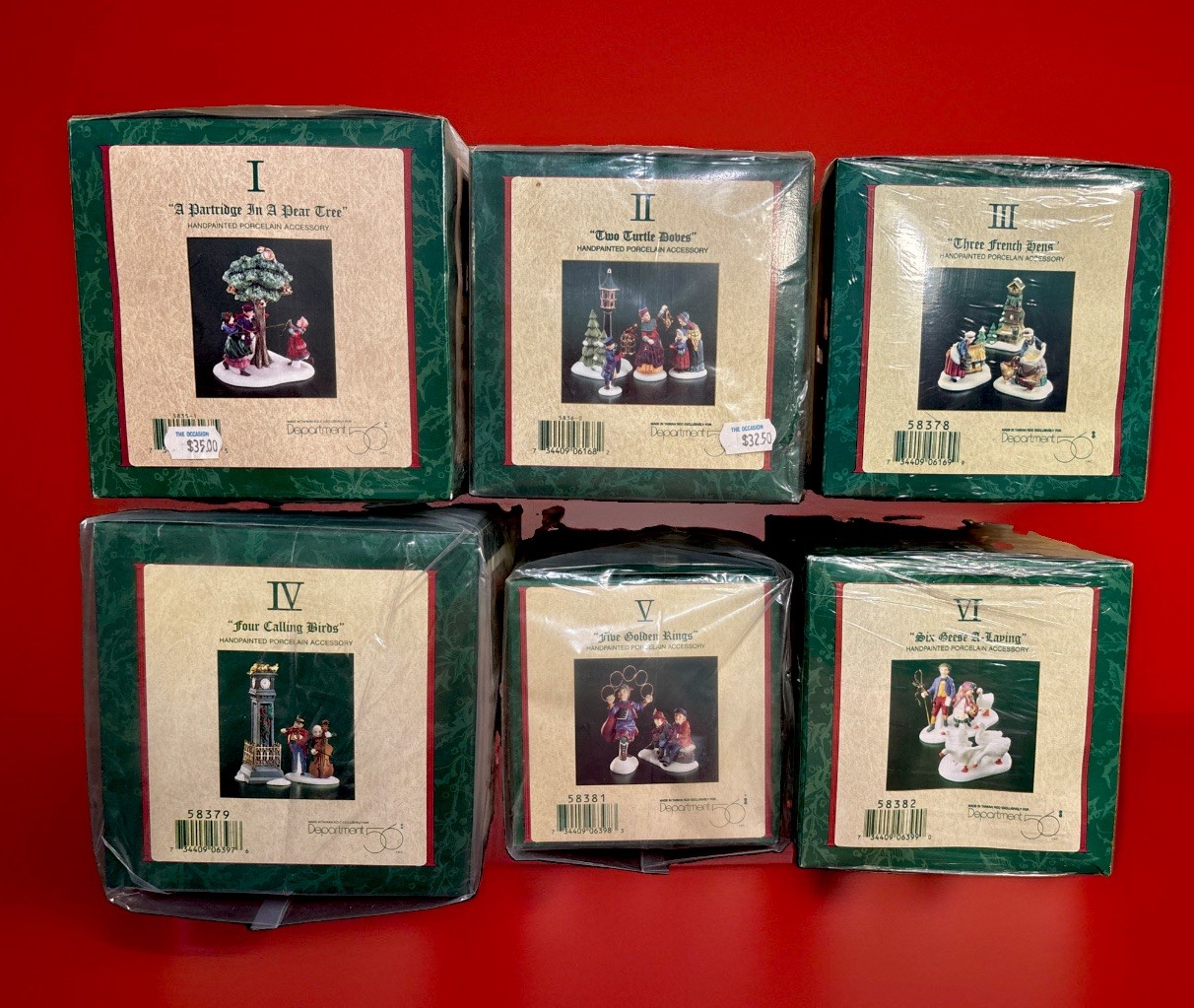 Set Of 6 Unopened Dept 56 Twelve Days Of Dickens Village Christmas #’s 1 Thru 6