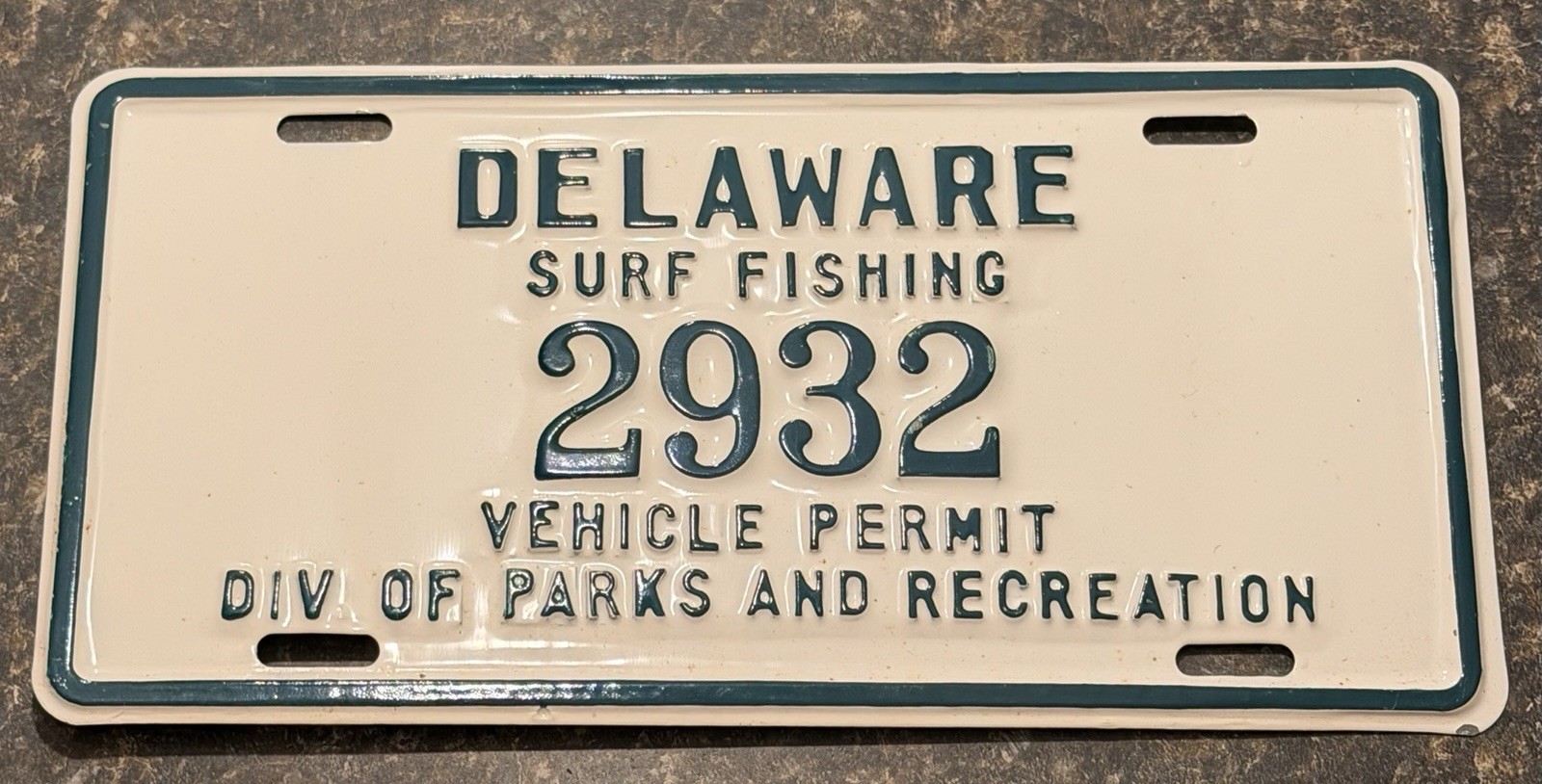 1980 Delaware Surf Tag Number 2932 Never Issued Perfect Condition