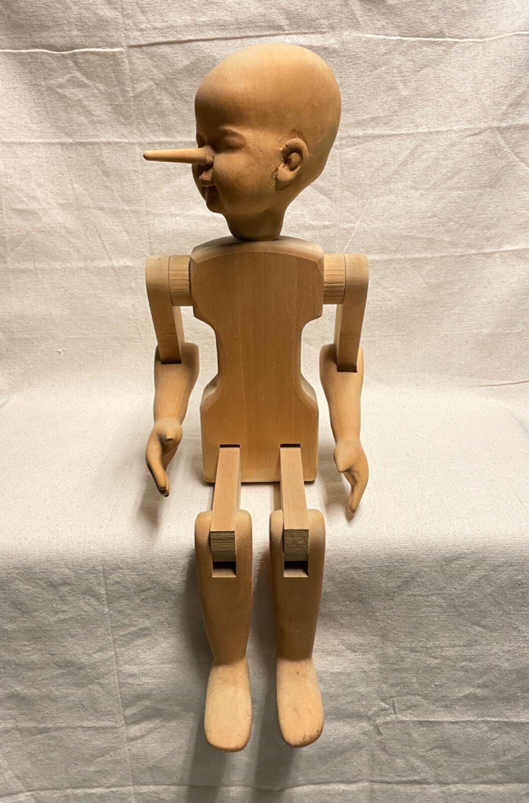 MICHELANGELI ORVIETO ITALIA PINOCCHIO DOLL HAND CARVED WOOD,  27in Tall RARE