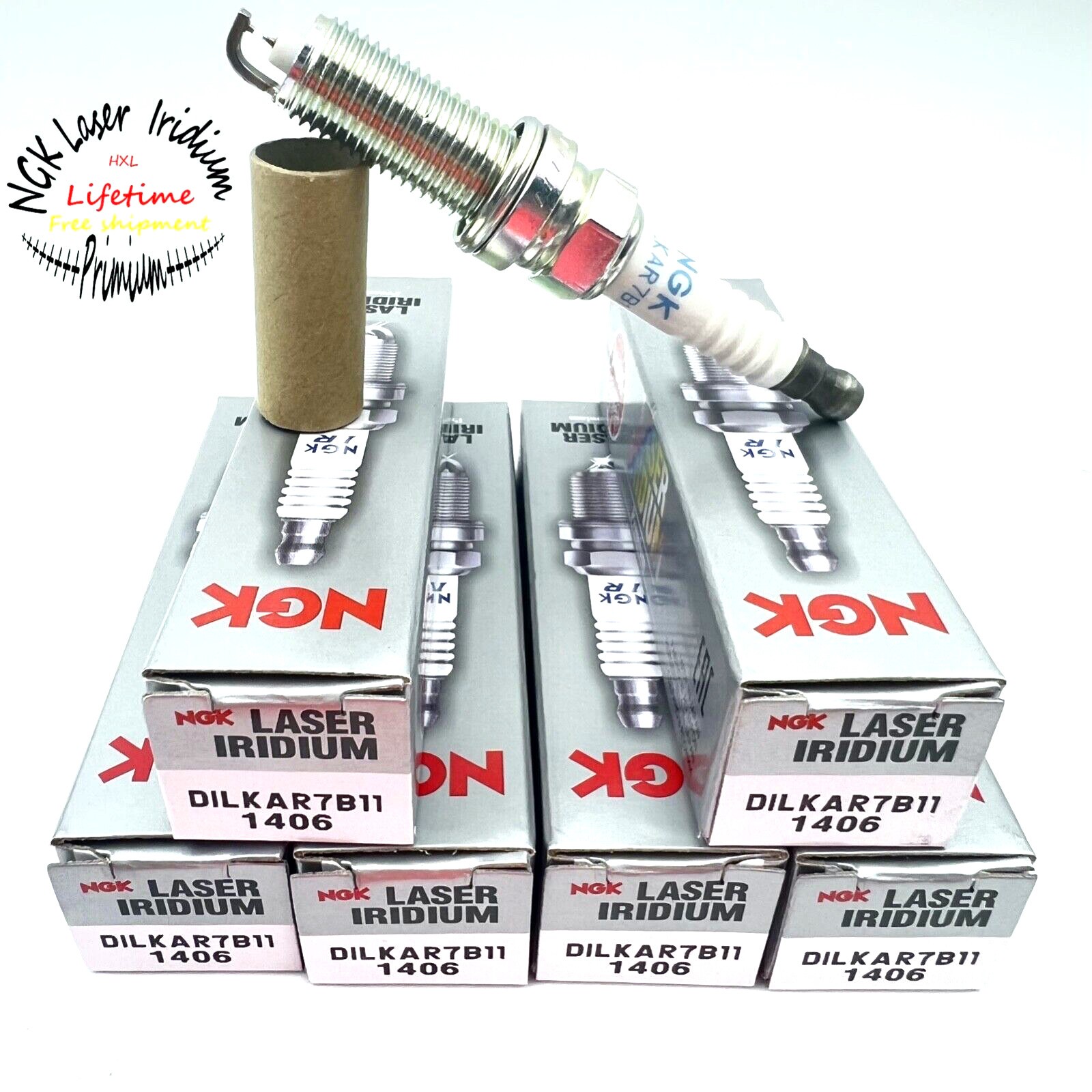6 X Genuine Authentic NGK 1406 Laser Iridium Spark Plugs DILKAR7B11 for Nissan