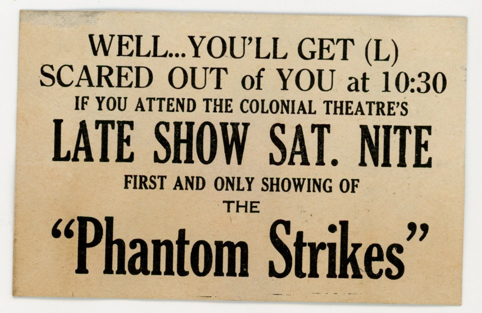 1938 The Phantom Strikes Sonnie Hale Movie Ad Promo Card P91