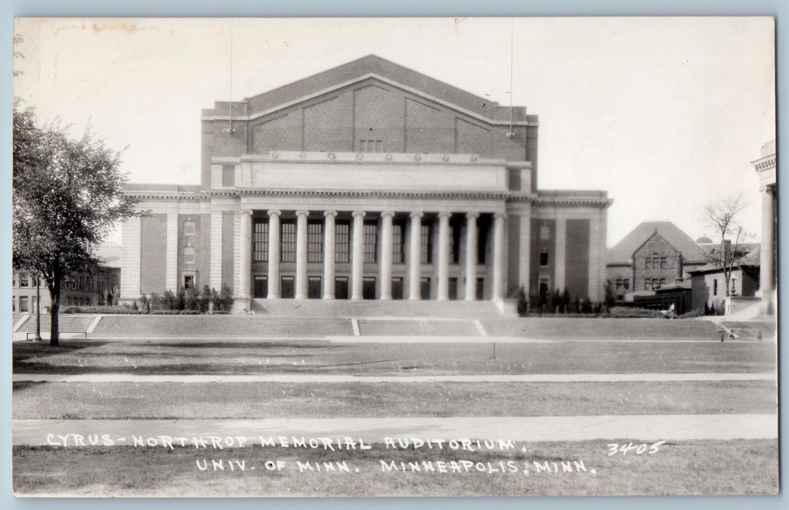 Cyrus Northrop Memorial Auditorium University Minneapolis MN RPPC Photo Postcard