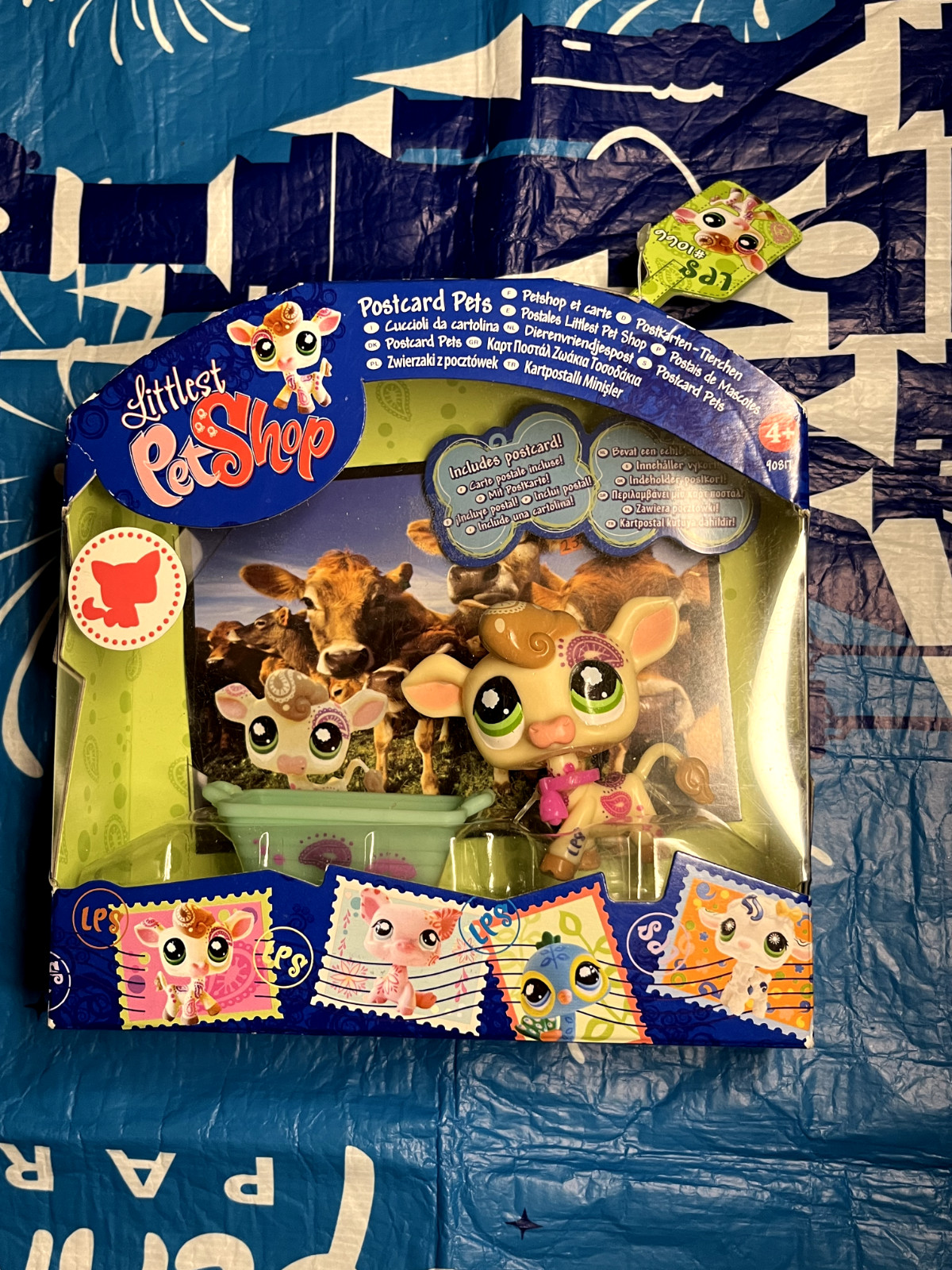 Brand New Hasbro Littlest Pet Shop LPS POSTCARD PETS #1066 COW NEW NRFP Rare
