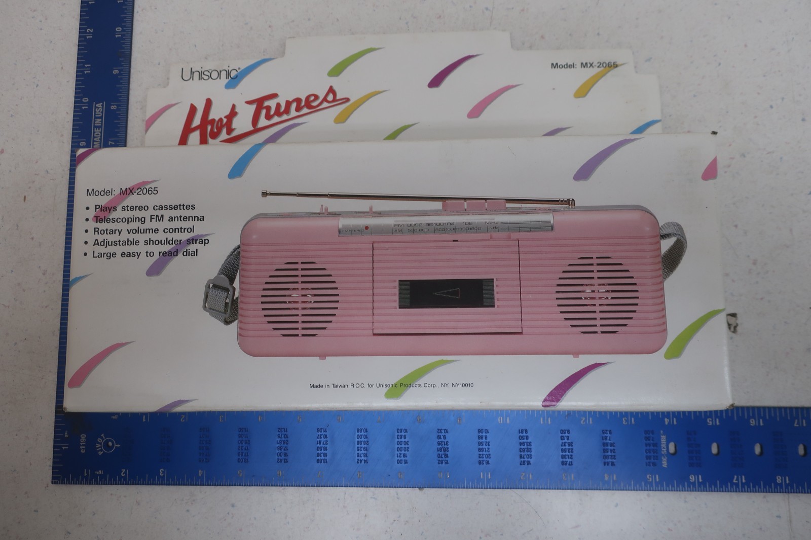 Vintage Unisonic Hot Tunes MX-2065 Blue Cassette Radio Player NIB Deadstock 80s